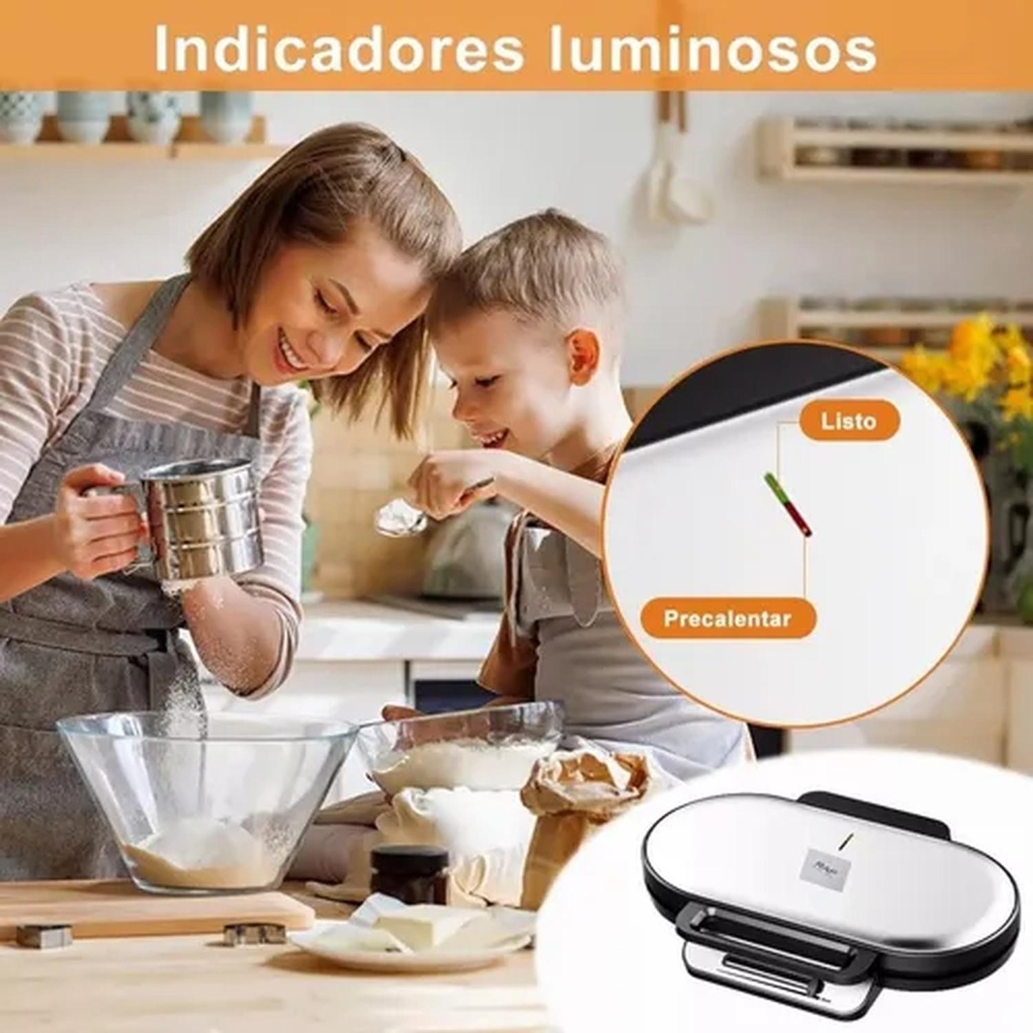 Máquina Wafflera Waffles Eléctrica 1200w-3