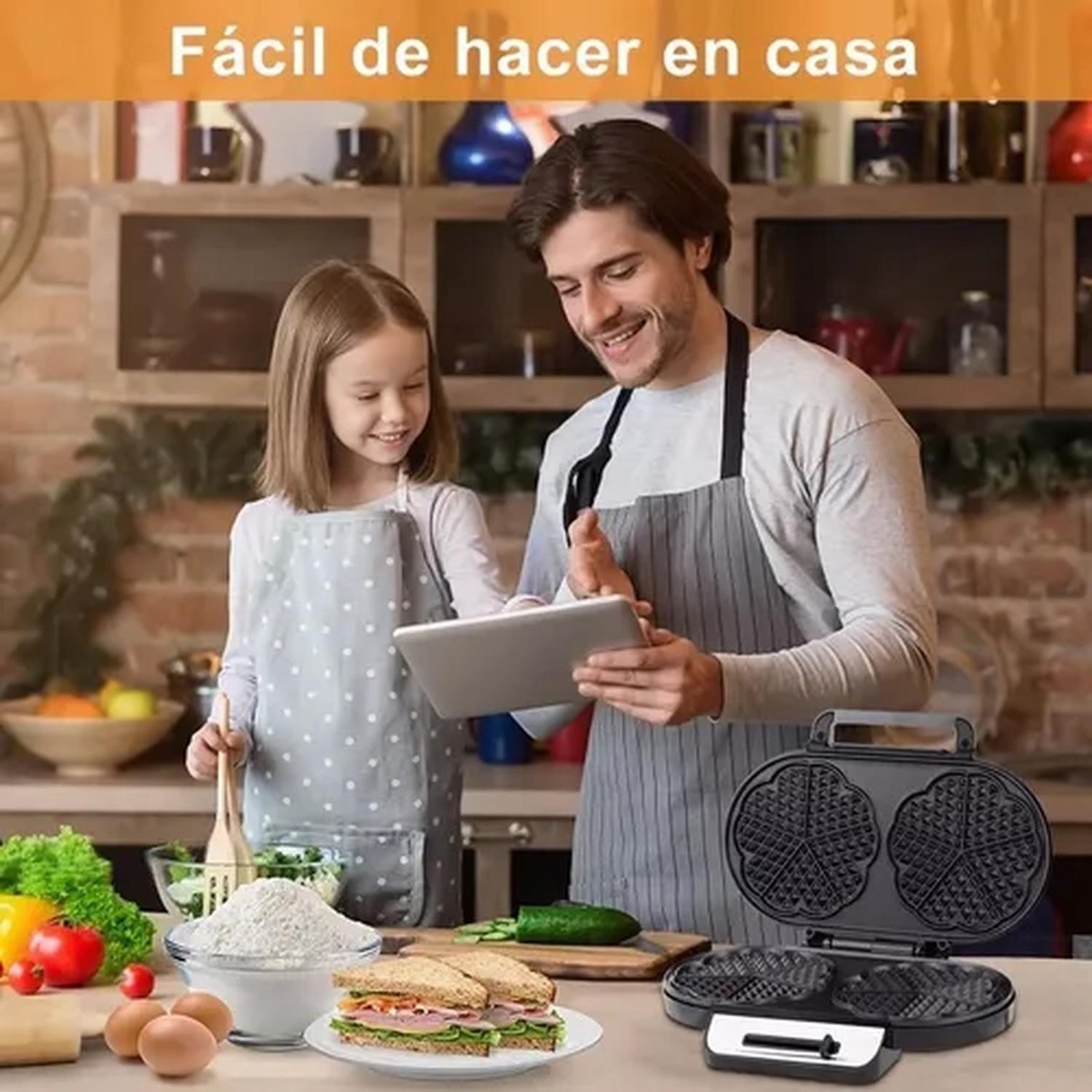 Máquina Wafflera Waffles Eléctrica 1200w-8