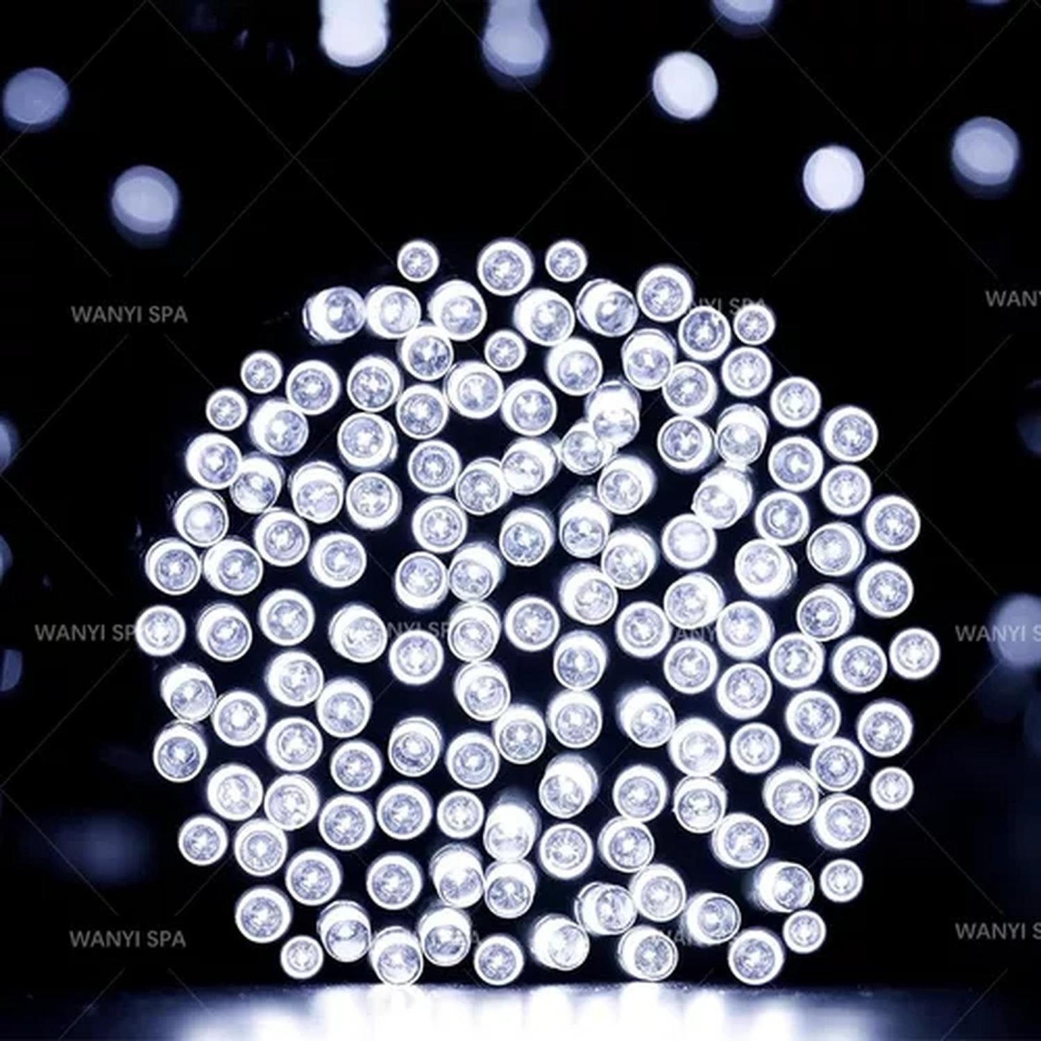 Luces Led Solar Navidad Guirnalda 20m 200 Led Luz Blanca-2