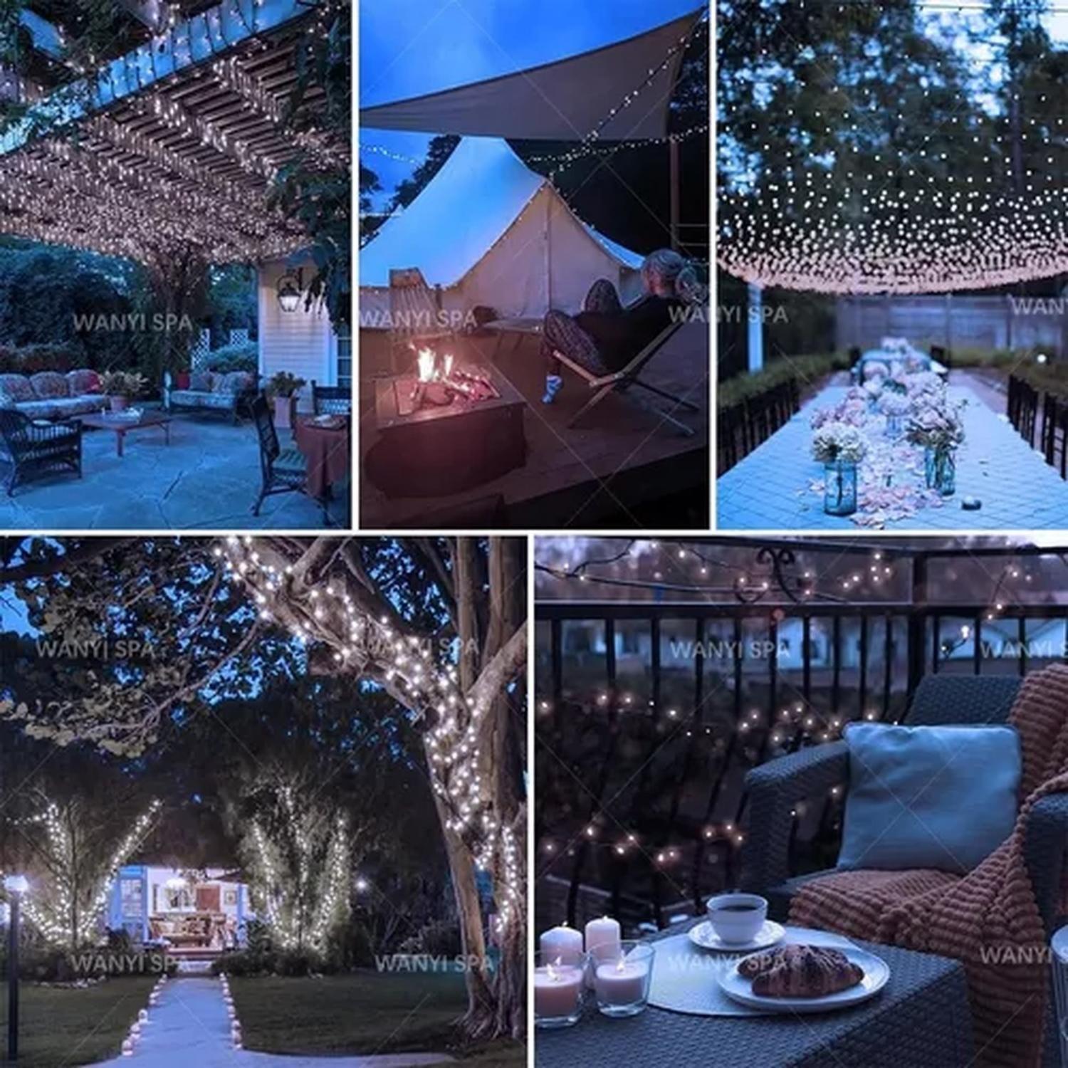 Luces Led Solar Navidad Guirnalda 20m 200 Led Luz Blanca-4