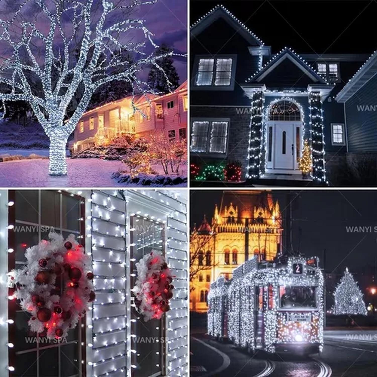 Luces Led Solar Navidad Guirnalda 20m 200 Led Luz Blanca-5