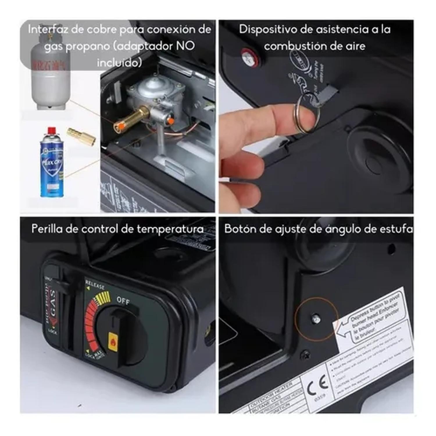 Calefactor Cocinilla Hibrida 2 En 1 Camping + Gas-2