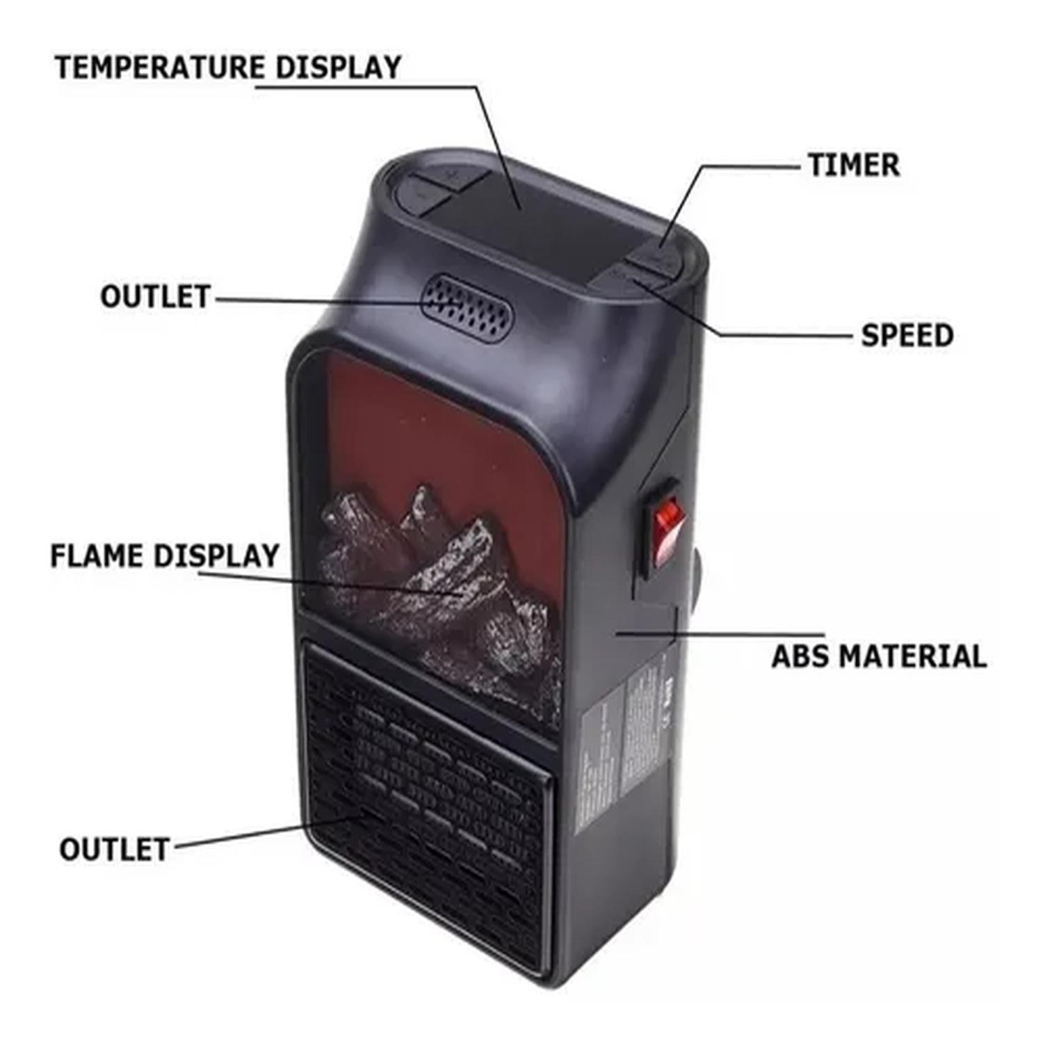 Calentador Eléctrico Estufa Calefactor Llamas 900w-2