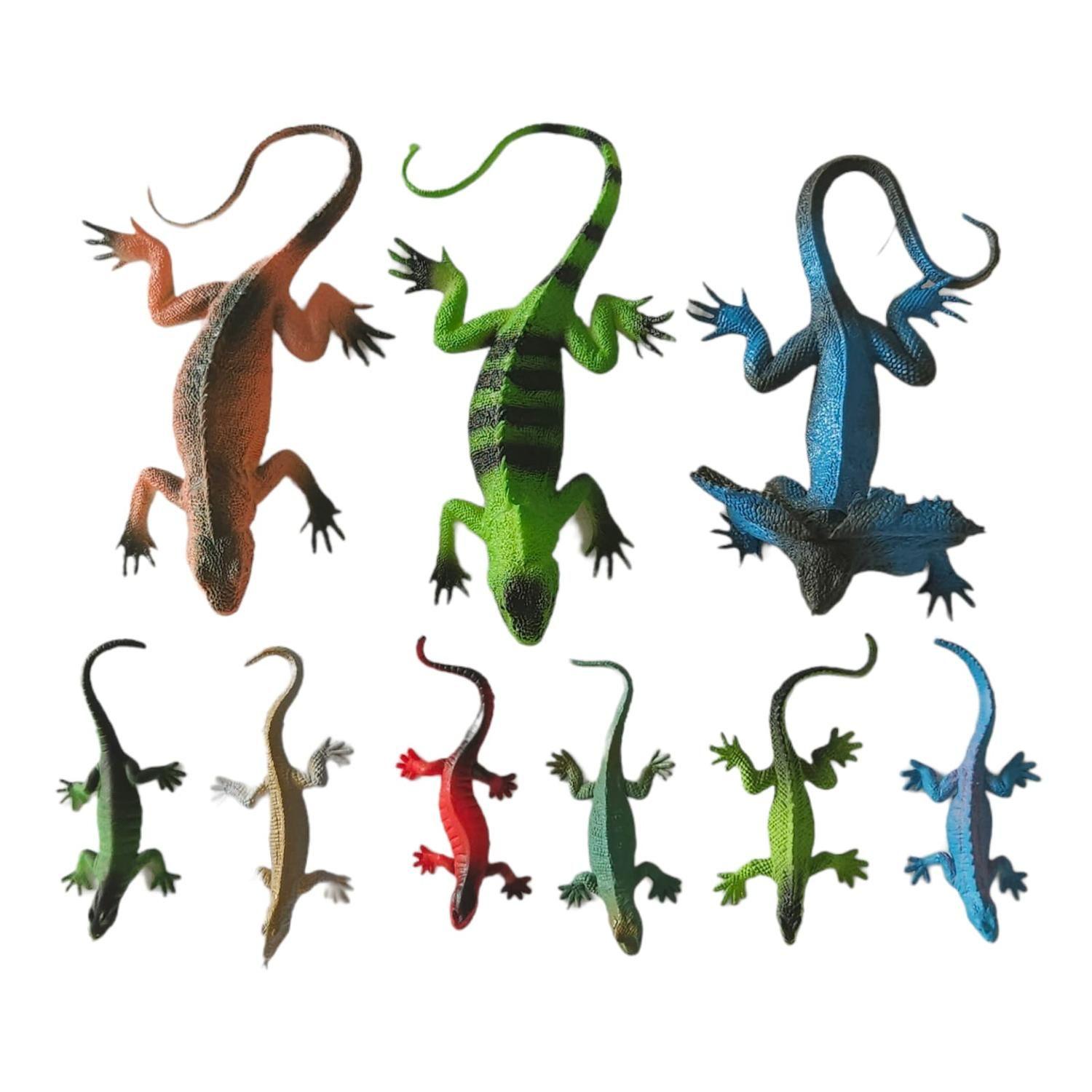 Juguetes De Animales Lagartos 9 Figuras S & M-0