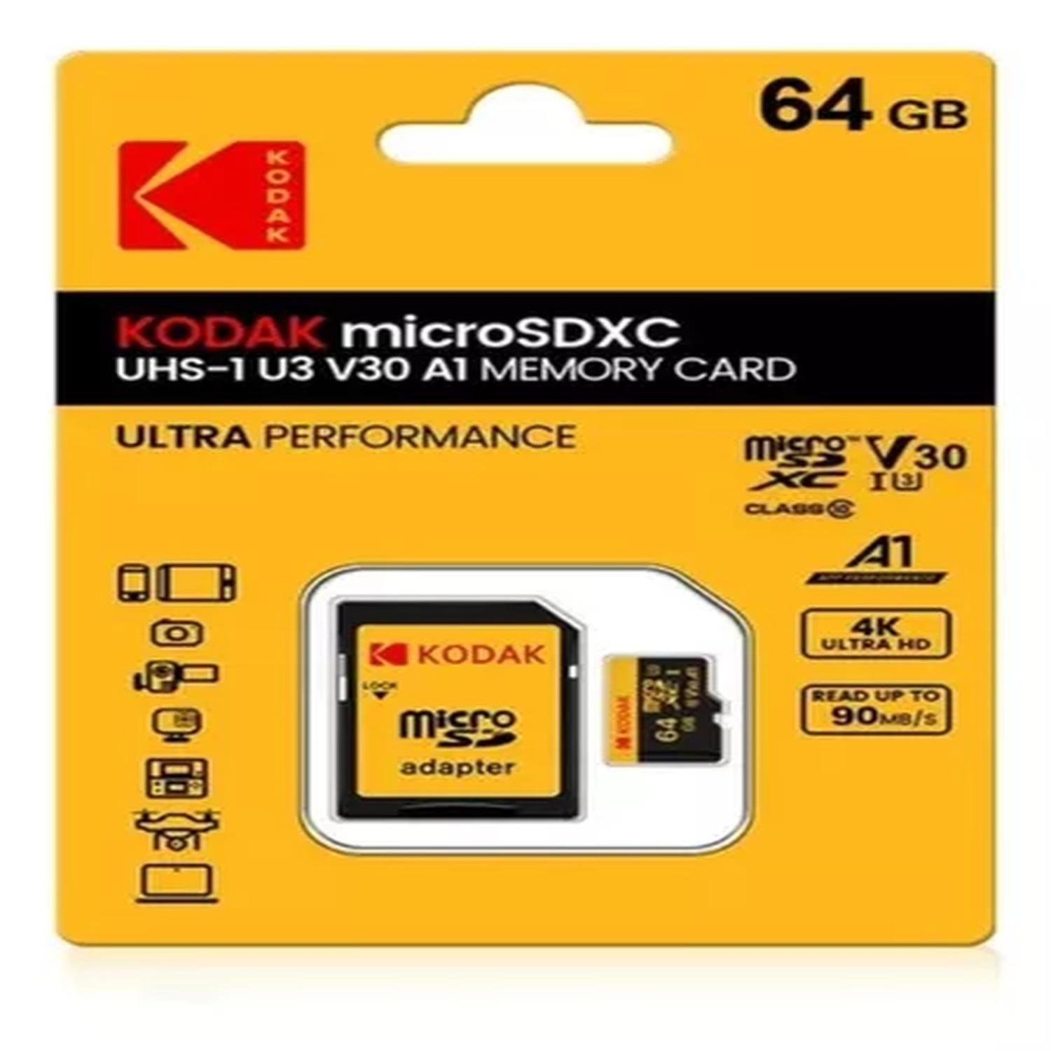 Tarjeta Memoria Micro Sd Kodak Ultra 64gb A1 V30 U3 Clase 10-4