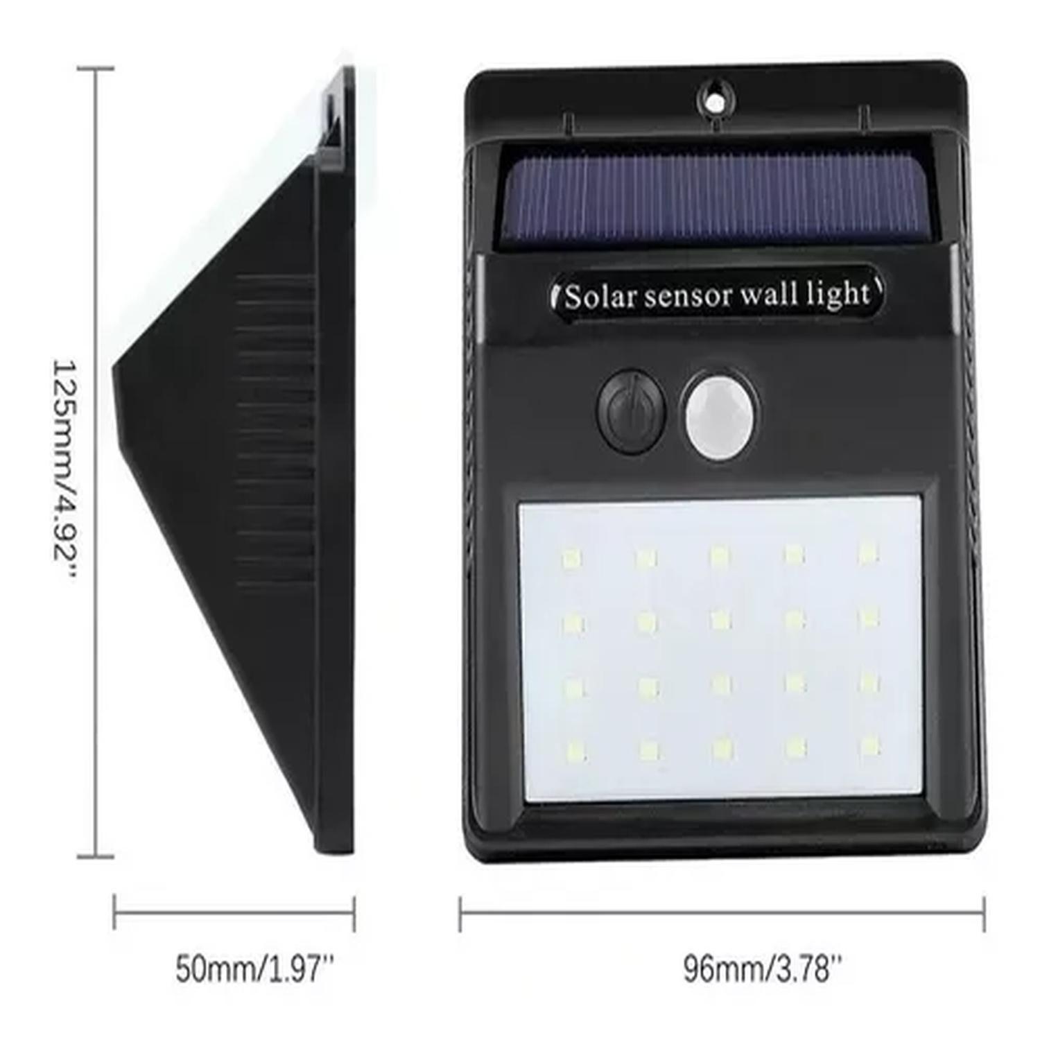 Foco Luz Solar 20 Led Sensor Movimiento Exterior-4