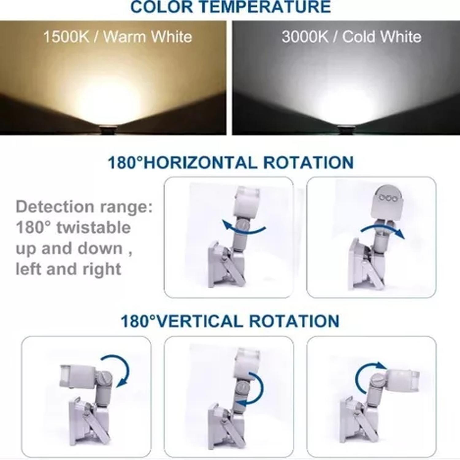 Luz Foco Proyector 10w Con Sensor De Movimiento-4