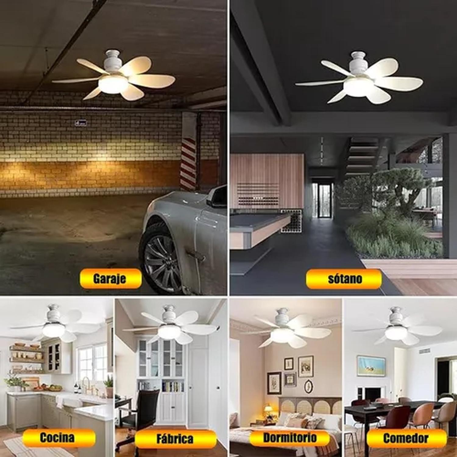 Luz De Ventilador De Techo Tricolor Con Mando A Distancia-2