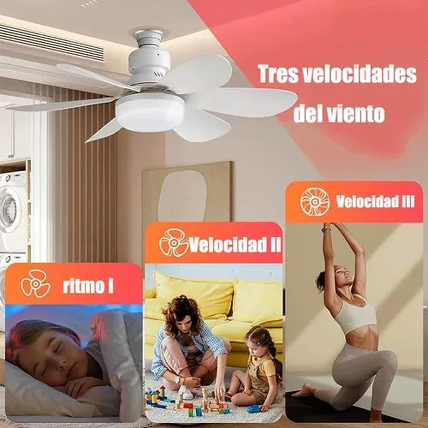 Luz De Ventilador De Techo Tricolor Con Mando A Distancia-8
