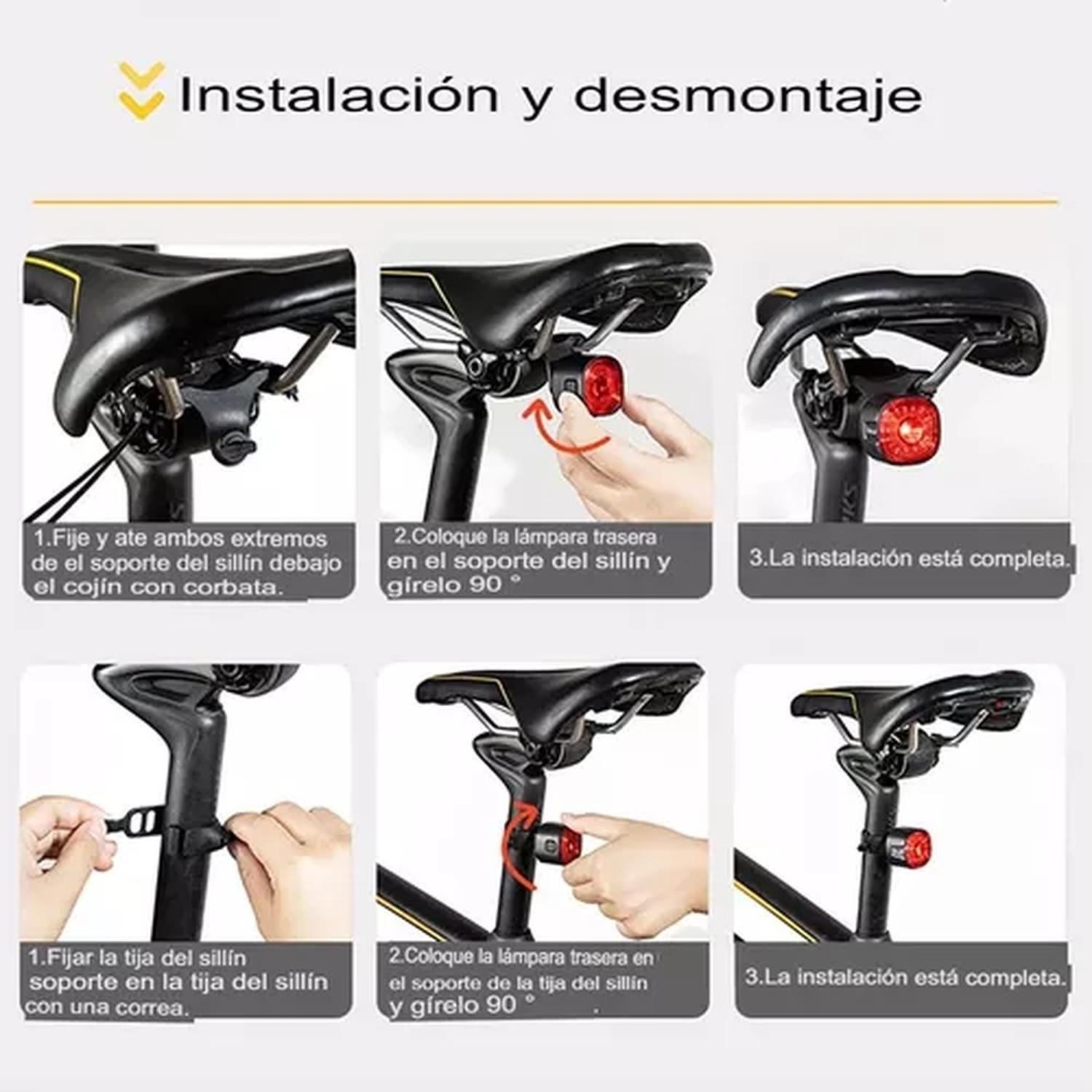 Luz Trasera Led Bicicleta Recargable Usb-c Ip66 Con Sensor-3