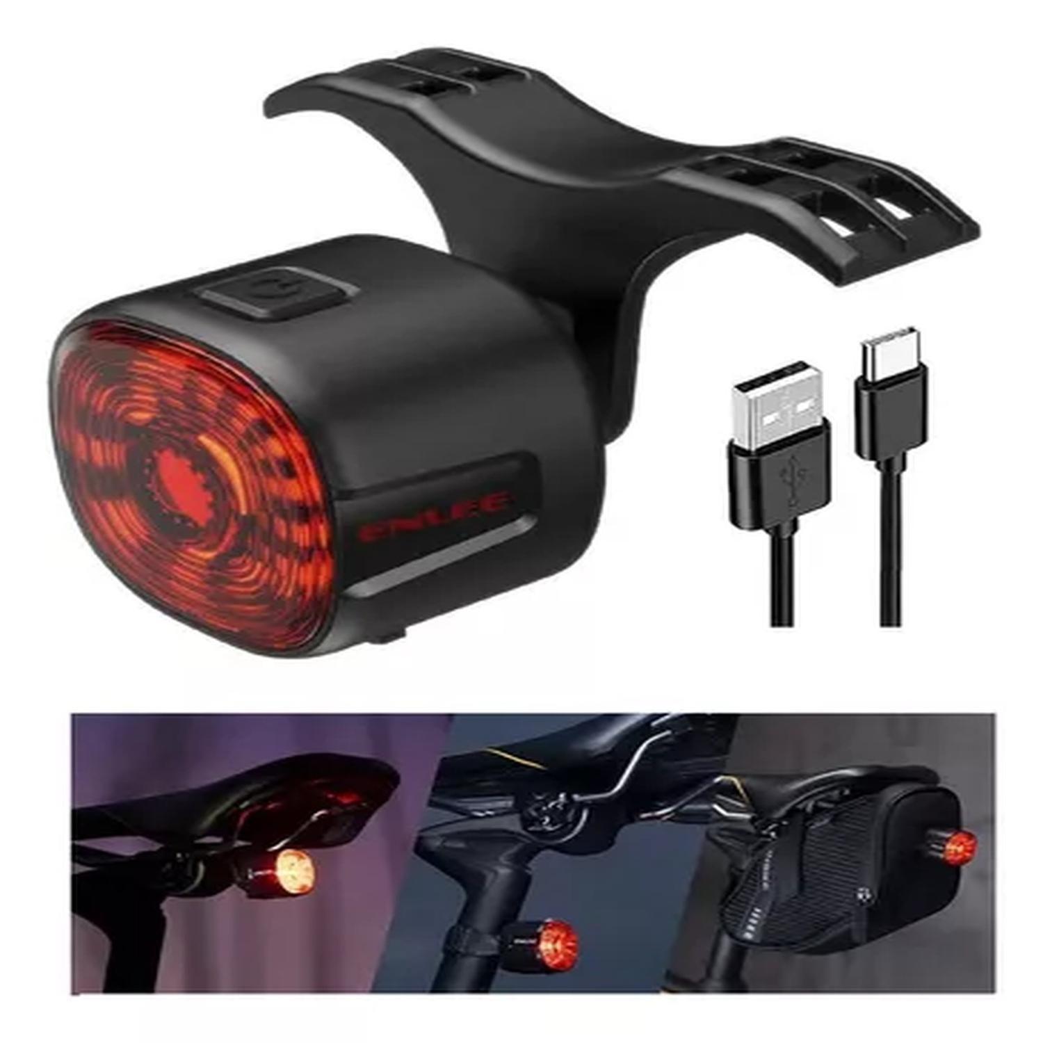 Luz Trasera Led Bicicleta Recargable Usb-c Ip66 Con Sensor-7