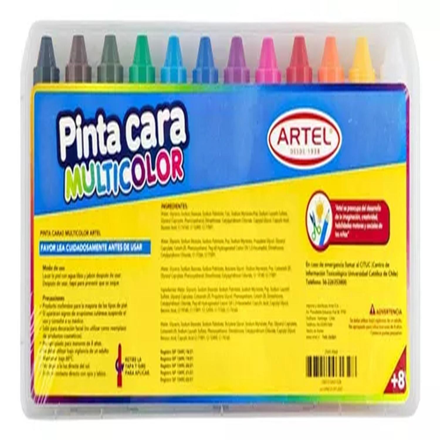 Pintacara Multicolor Artel 12 Colores-2