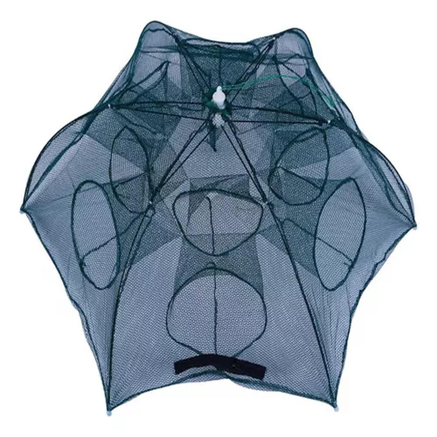 Pesca Red Trampa Plegable Cangrejos Peces 12 Agujeros-1