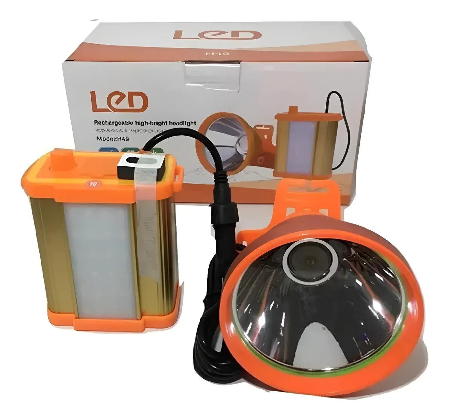 Foco Led Linterna Cabeza Minera Recargable-2