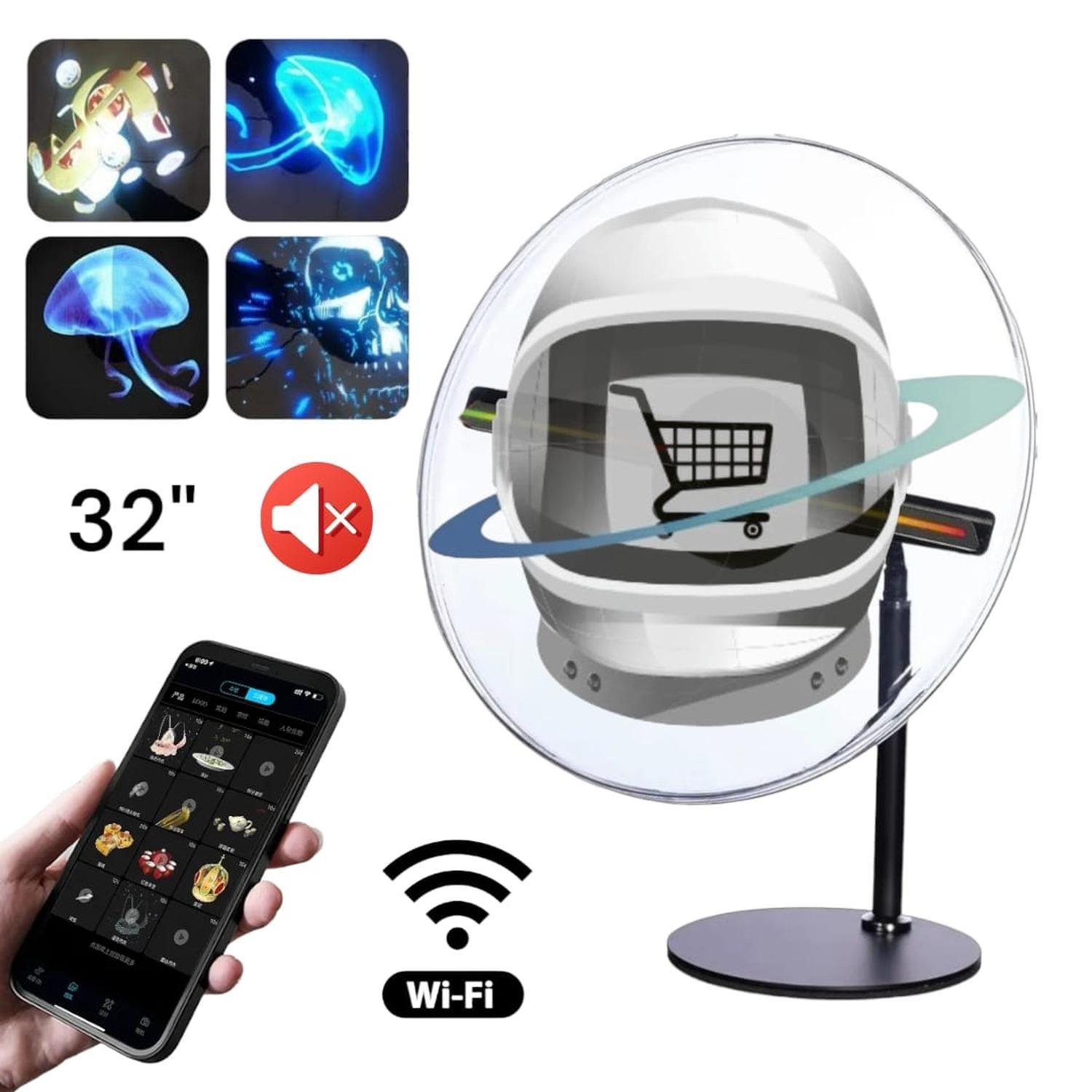 Proyector 3D Holograma Mica Atril App Celular 32cm-0