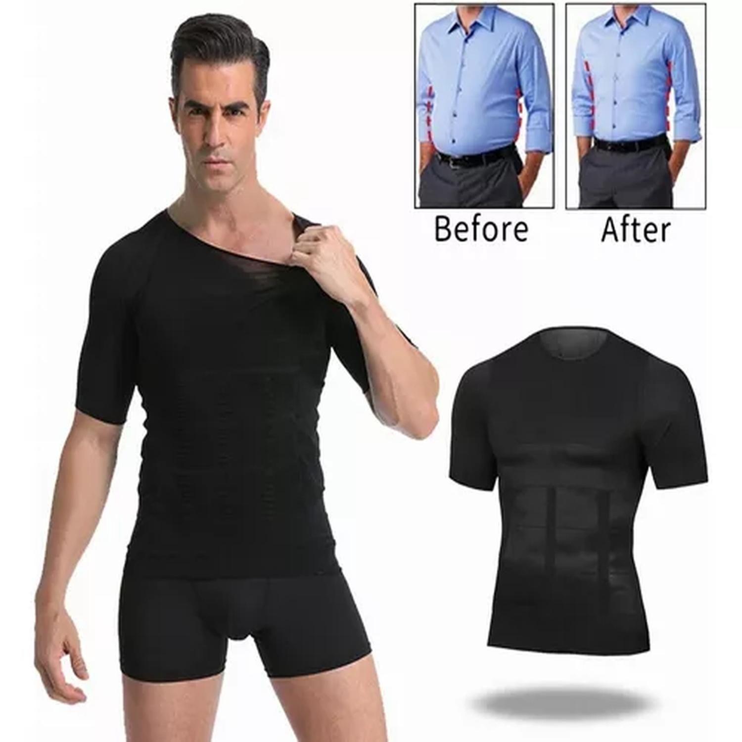 Polera Compresión Hombre Faja Camiseta Reductora Hombre-2