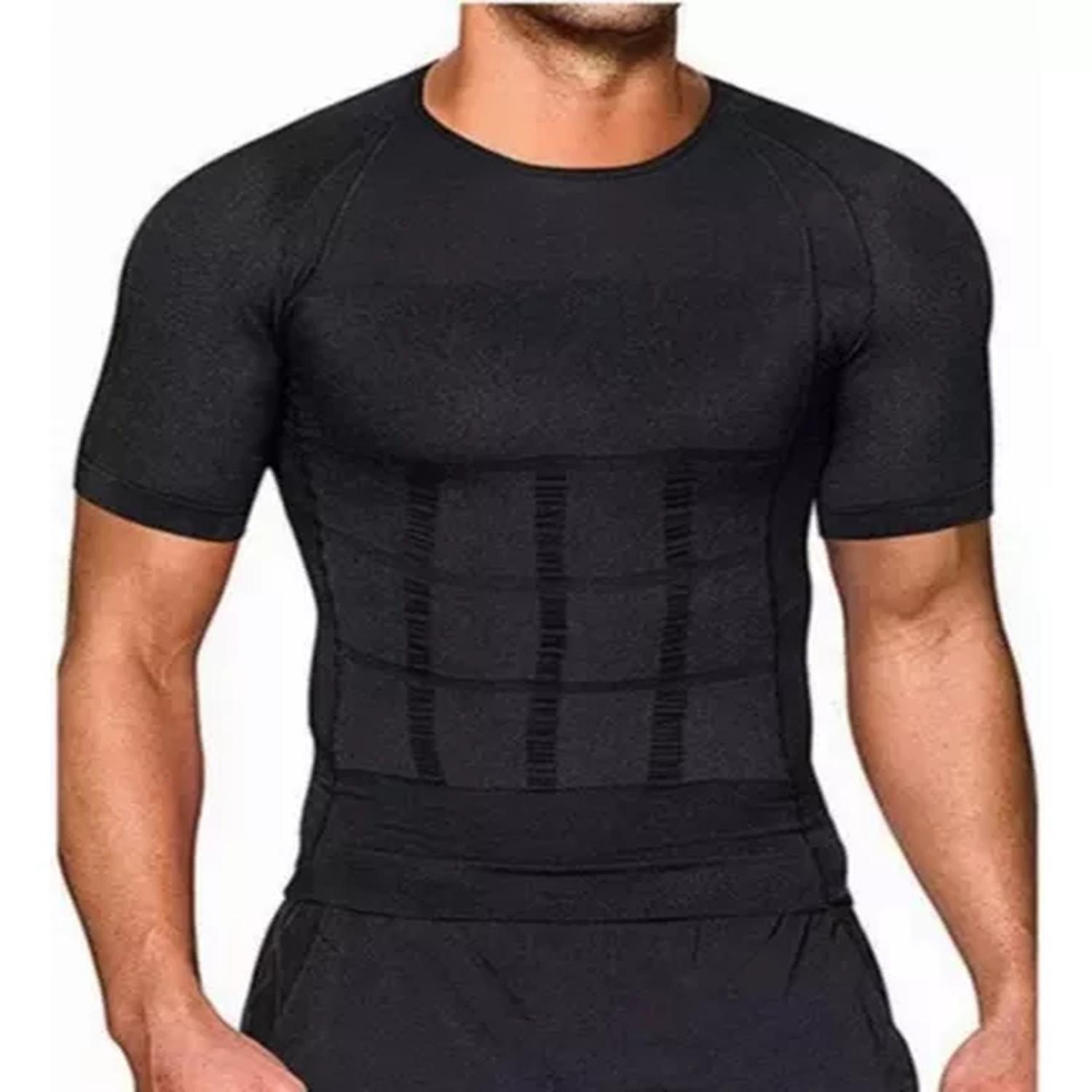 Polera Compresión Hombre Faja Camiseta Reductora Hombre-0
