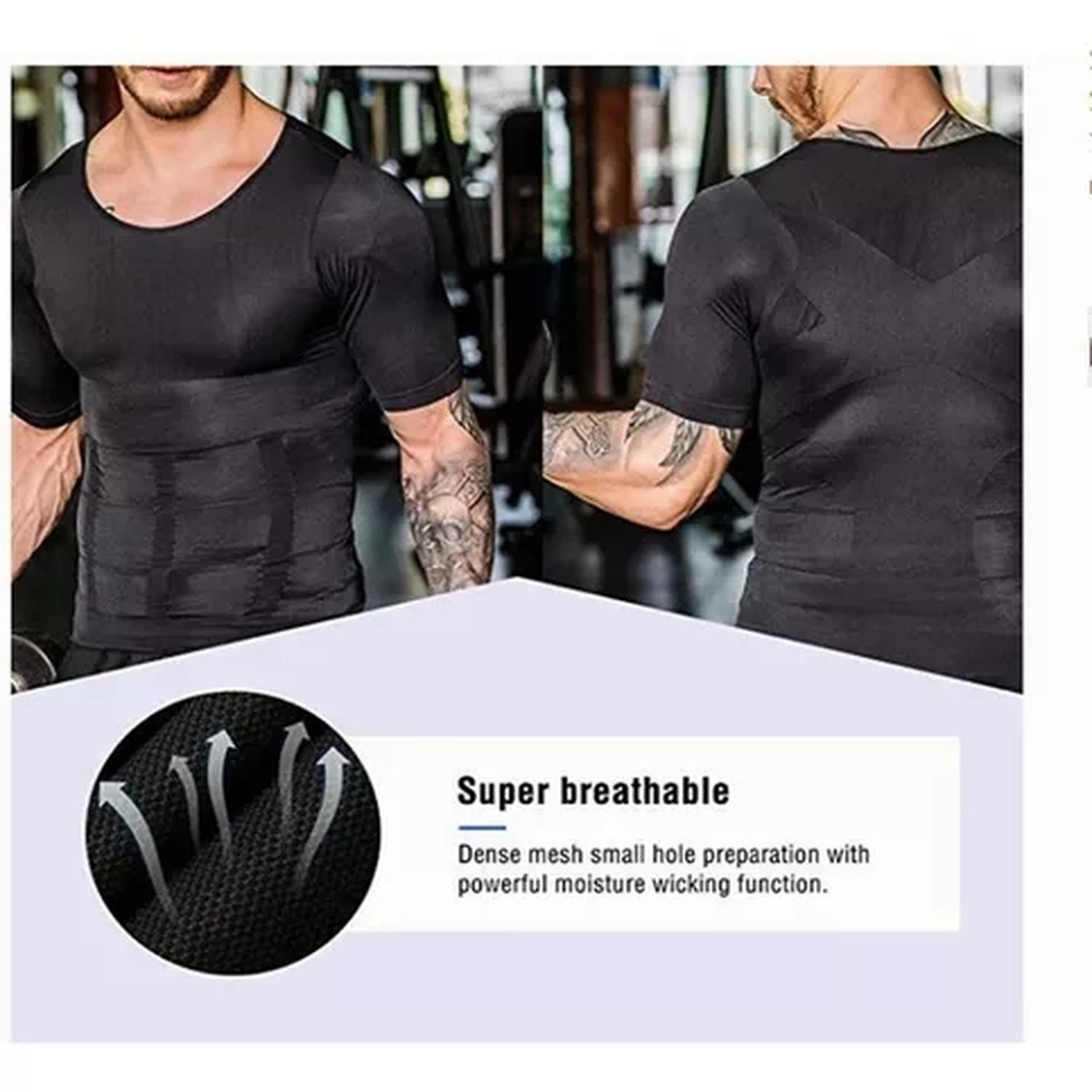 Polera Compresión Hombre Faja Camiseta Reductora Hombre-1