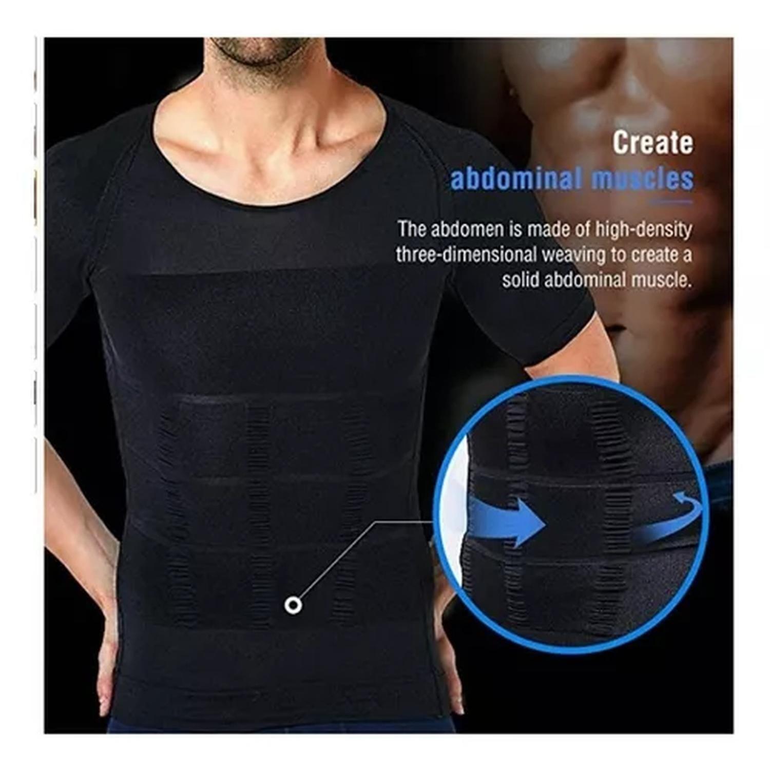 Polera Compresión Hombre Faja Camiseta Reductora Hombre-4