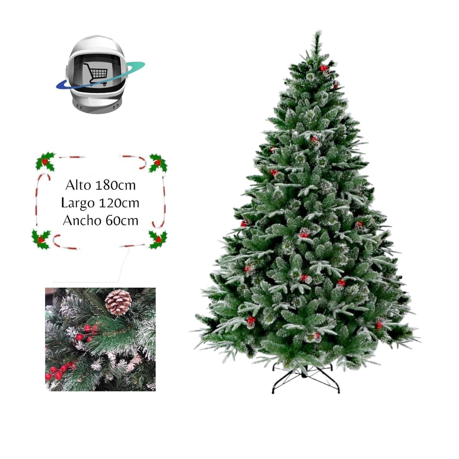 Arbol de Navidad 180cm Nevado Berries Piña Triple-0