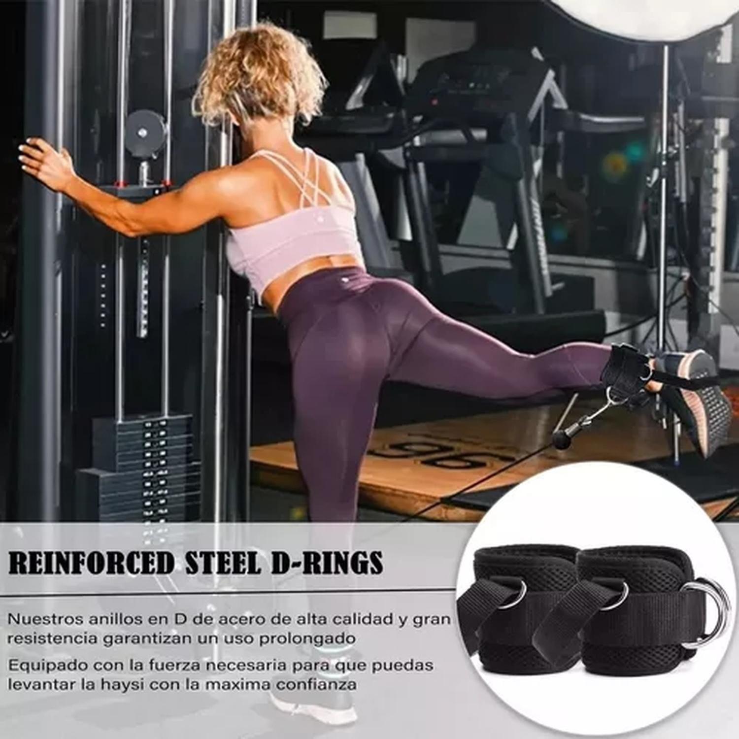 Tobilleras Polea Ejercicios 2x Enganche Gym Glúteos-2