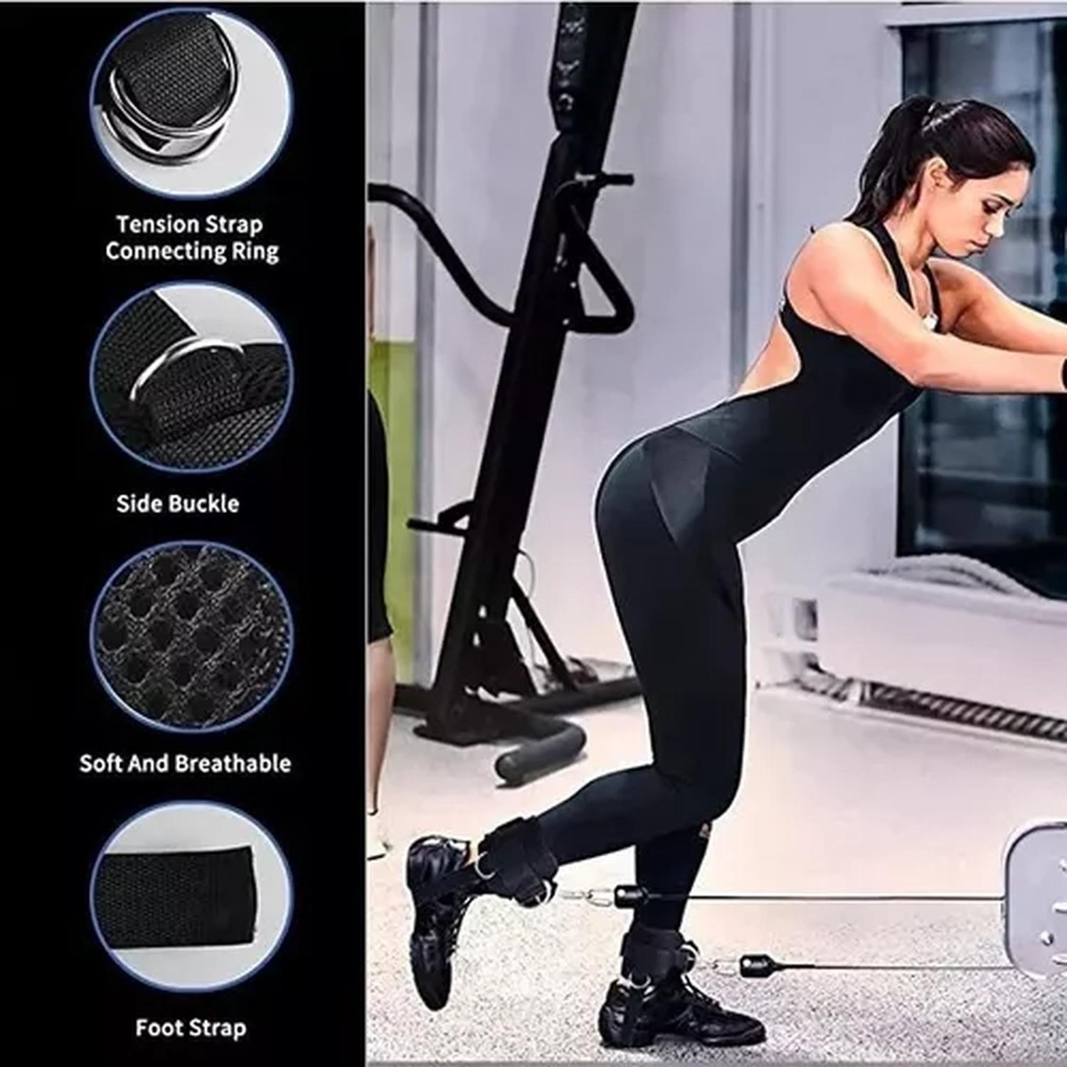 Tobilleras Polea Ejercicios 2x Enganche Gym Glúteos-5