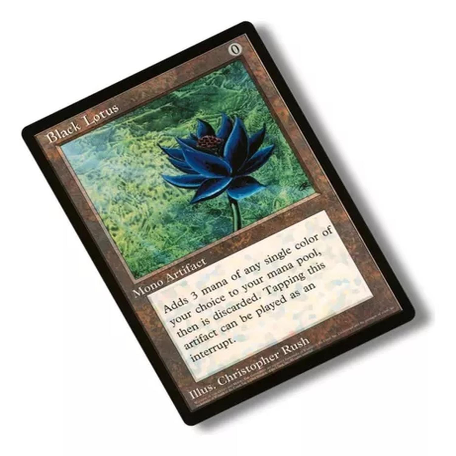 Carta Magic Black Lotus Metalizada 15x10 Cm En Aluminio-0