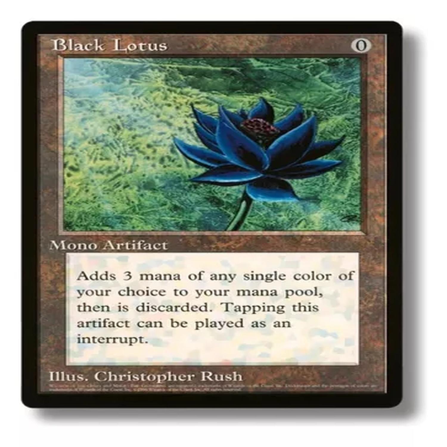 Carta Magic Black Lotus Metalizada 15x10 Cm En Aluminio-1