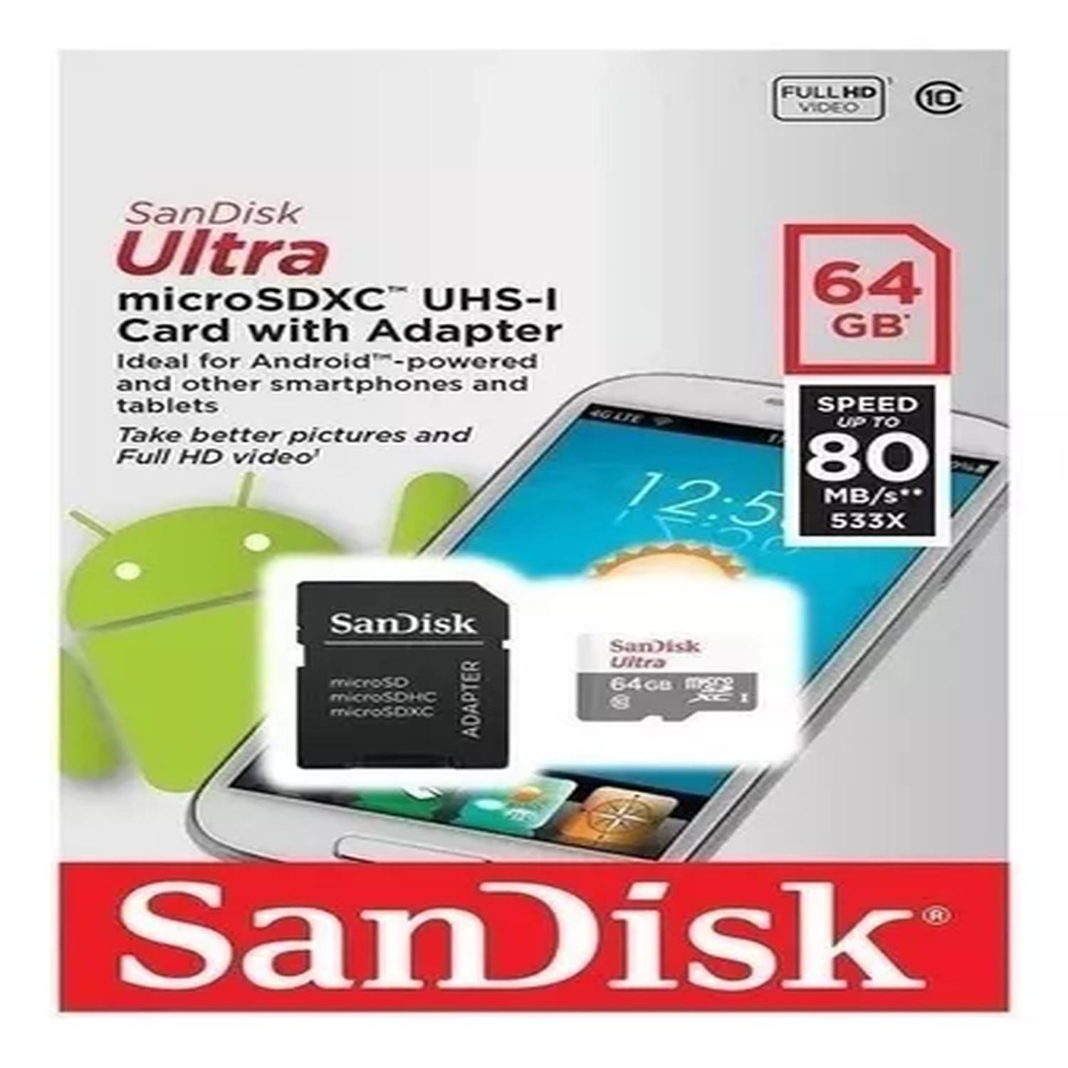 Tarjeta De Memoria Sandisk Ultra 64gb Uhs-1 Electrotom-2