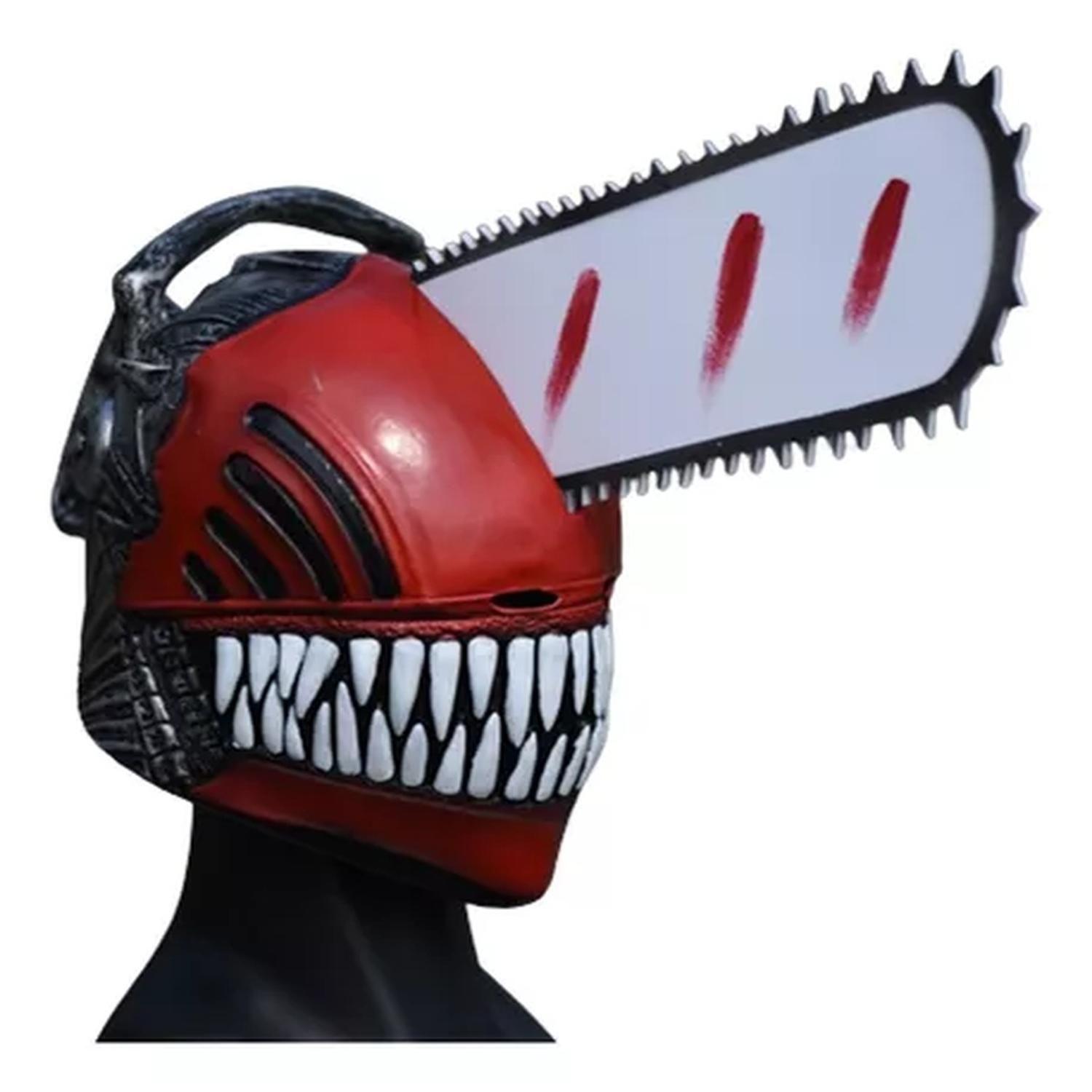 Mascara Chainsaw Man Latex Disfraz Halloween Cosplay Fiesta-3