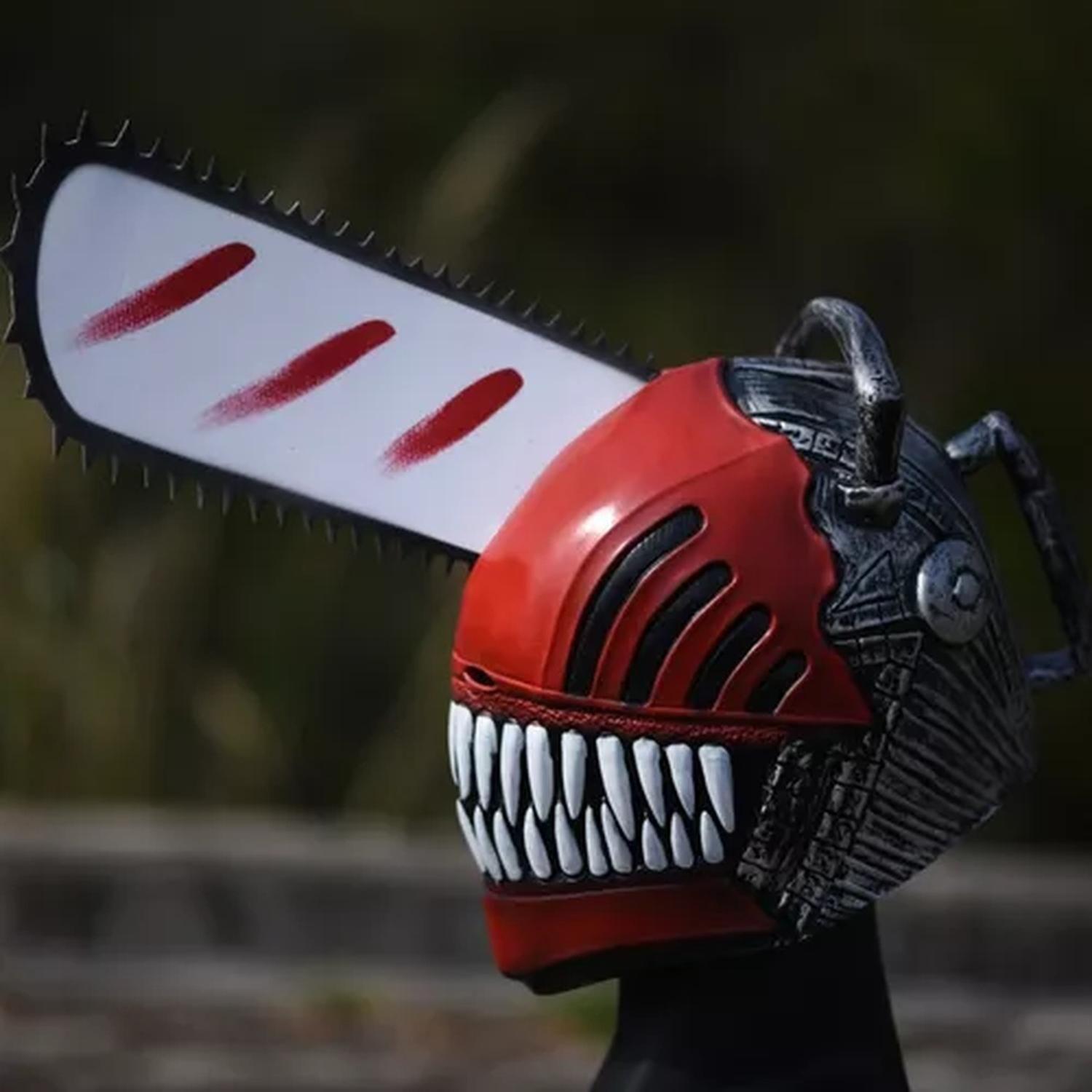 Mascara Chainsaw Man Latex Disfraz Halloween Cosplay Fiesta-4