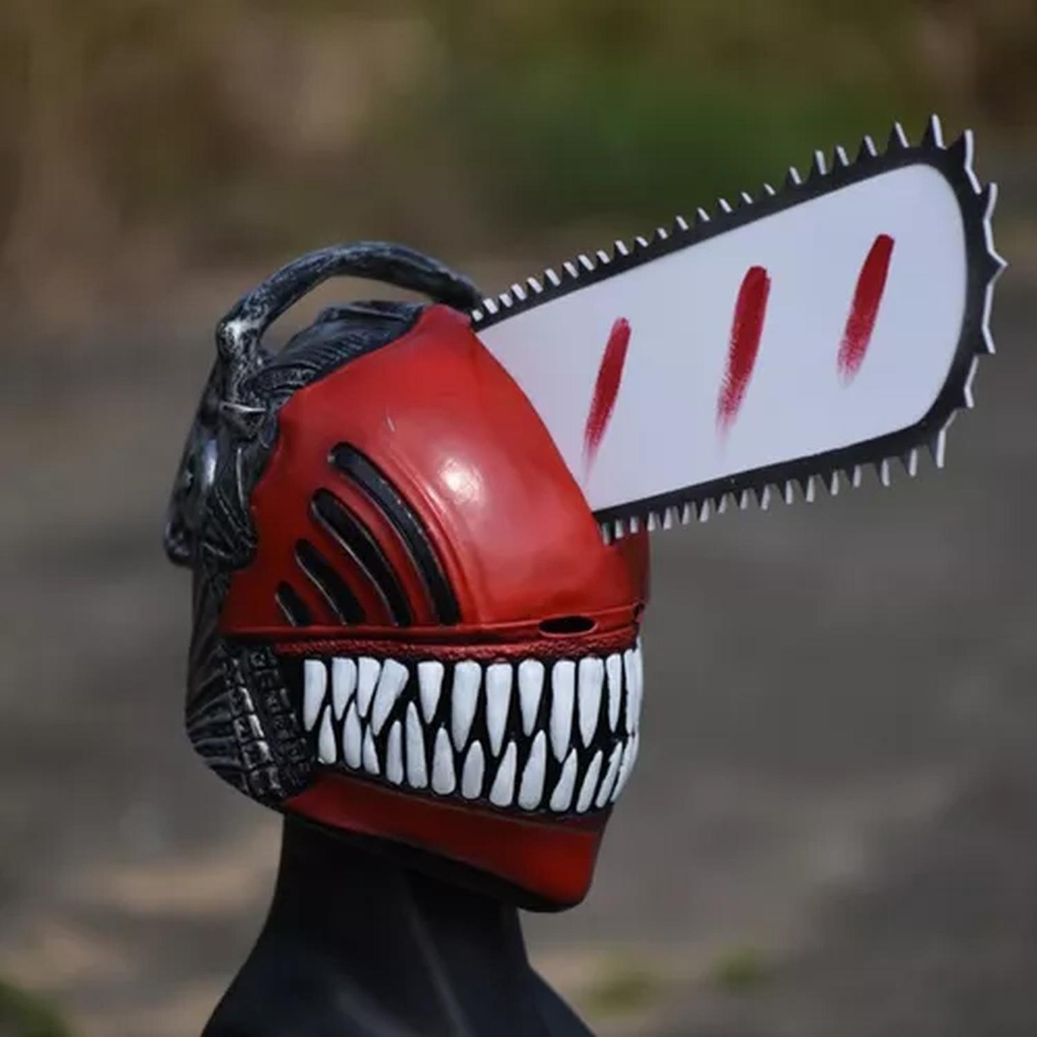 Mascara Chainsaw Man Latex Disfraz Halloween Cosplay Fiesta-5