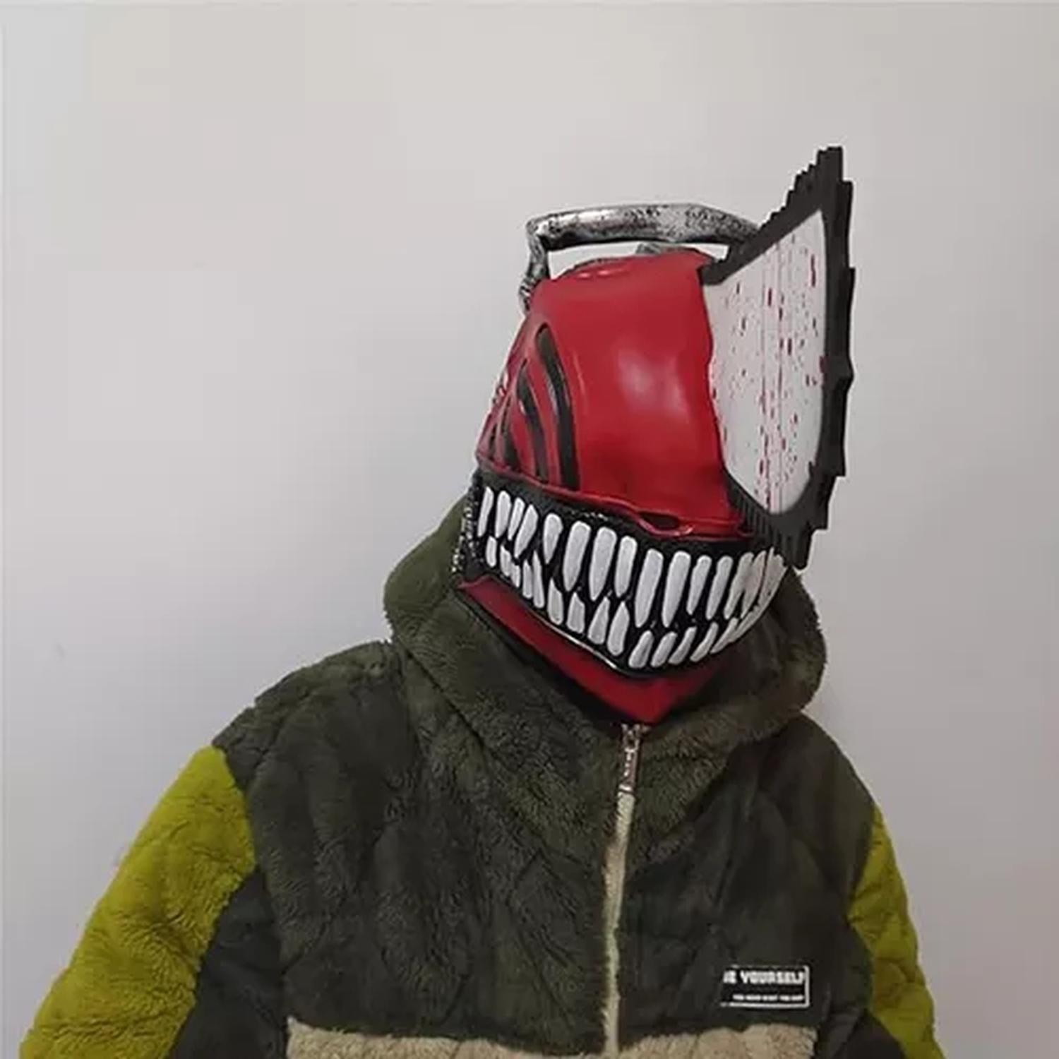 Mascara Chainsaw Man Latex Disfraz Halloween Cosplay Fiesta-6