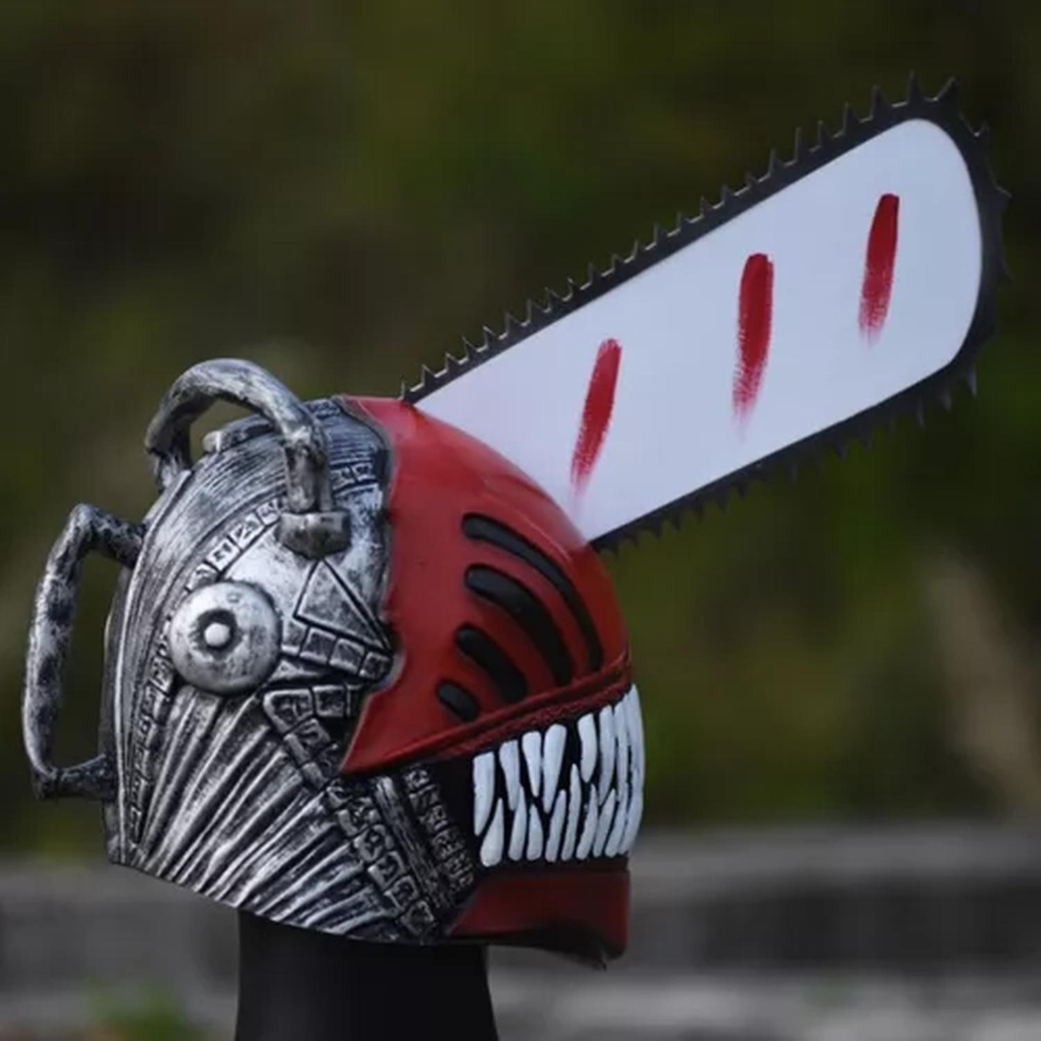 Mascara Chainsaw Man Latex Disfraz Halloween Cosplay Fiesta-7