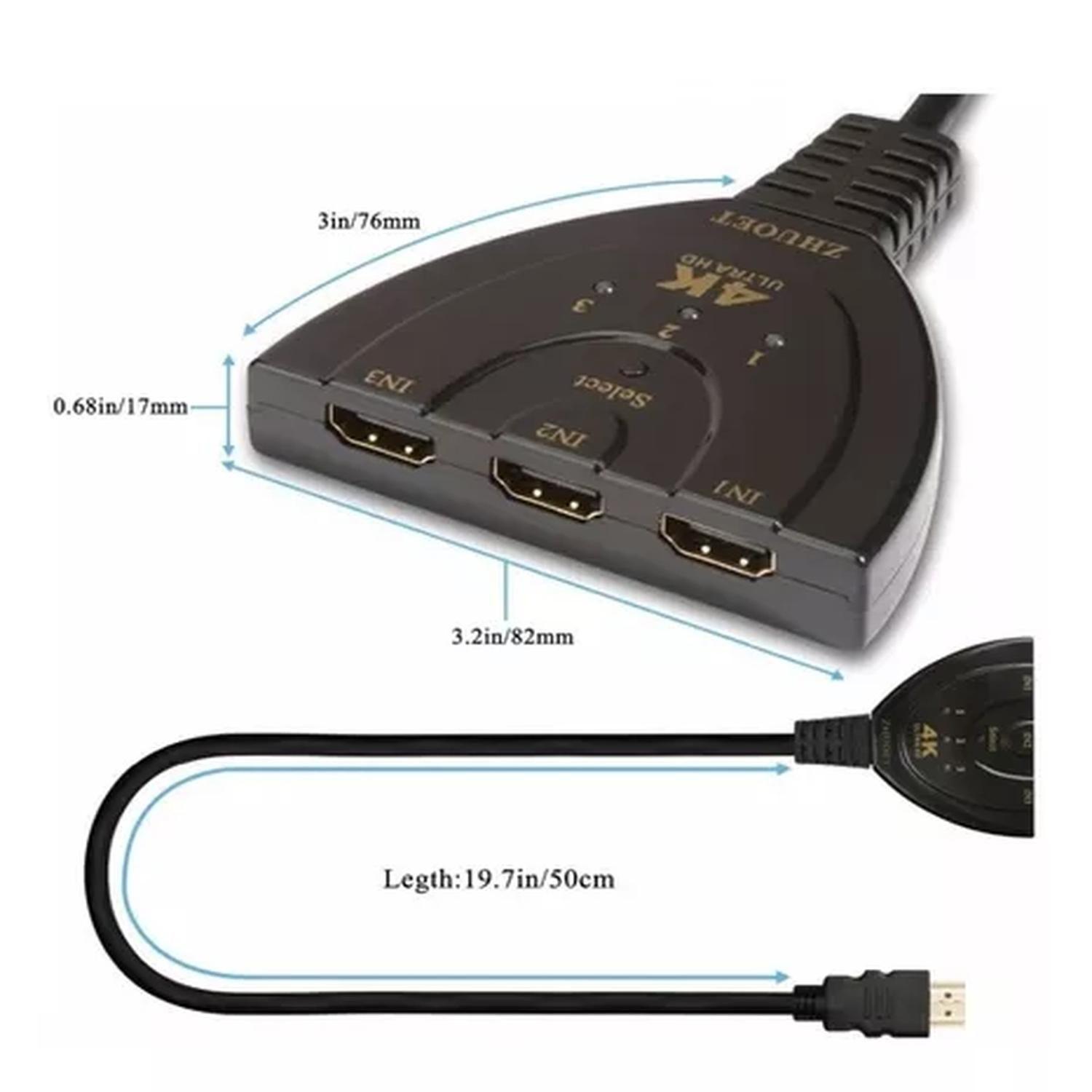 Switch Multiplicador Entradas Compatible-hdmi 3 A 1 4k-1