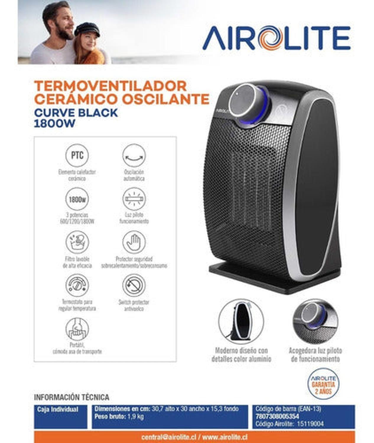 TERMOVENTILADOR CERÁMICO OSCILANTE CURVE BLACK-6