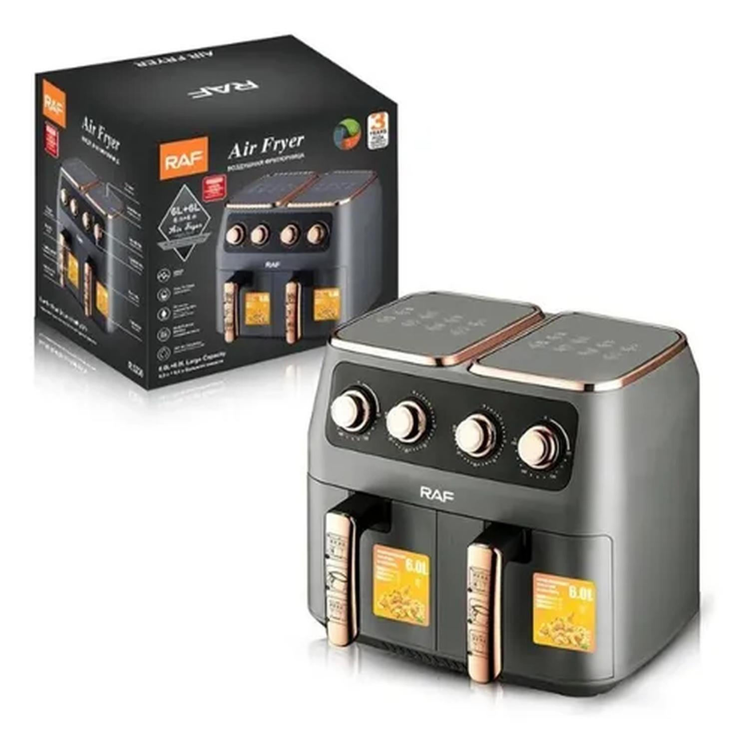 Freidora De Aire Eléctrica Doble Canastilla 6L Ultra-2
