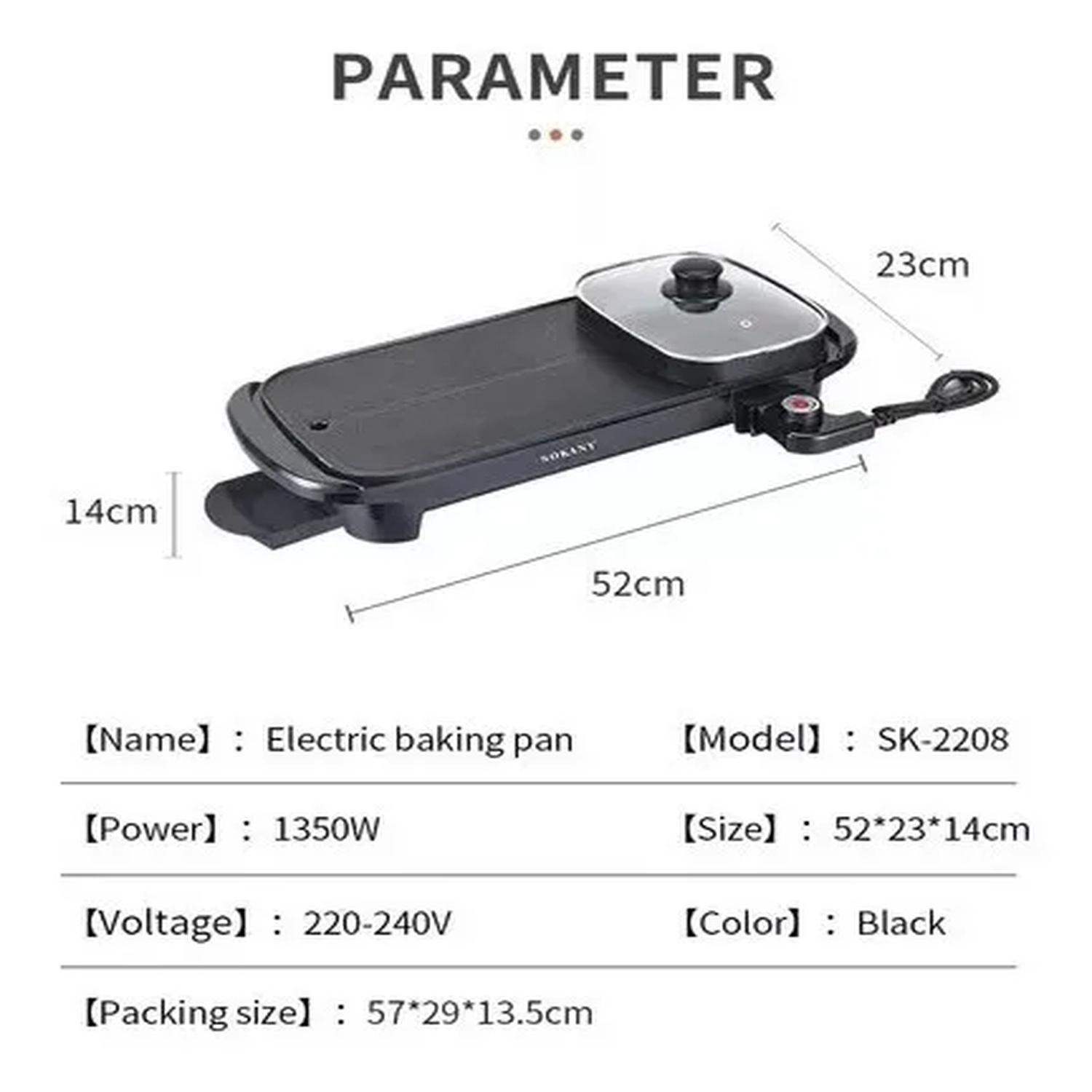 Plancha Parrillera Eléctrico 2en1 Parrillera Carne-3