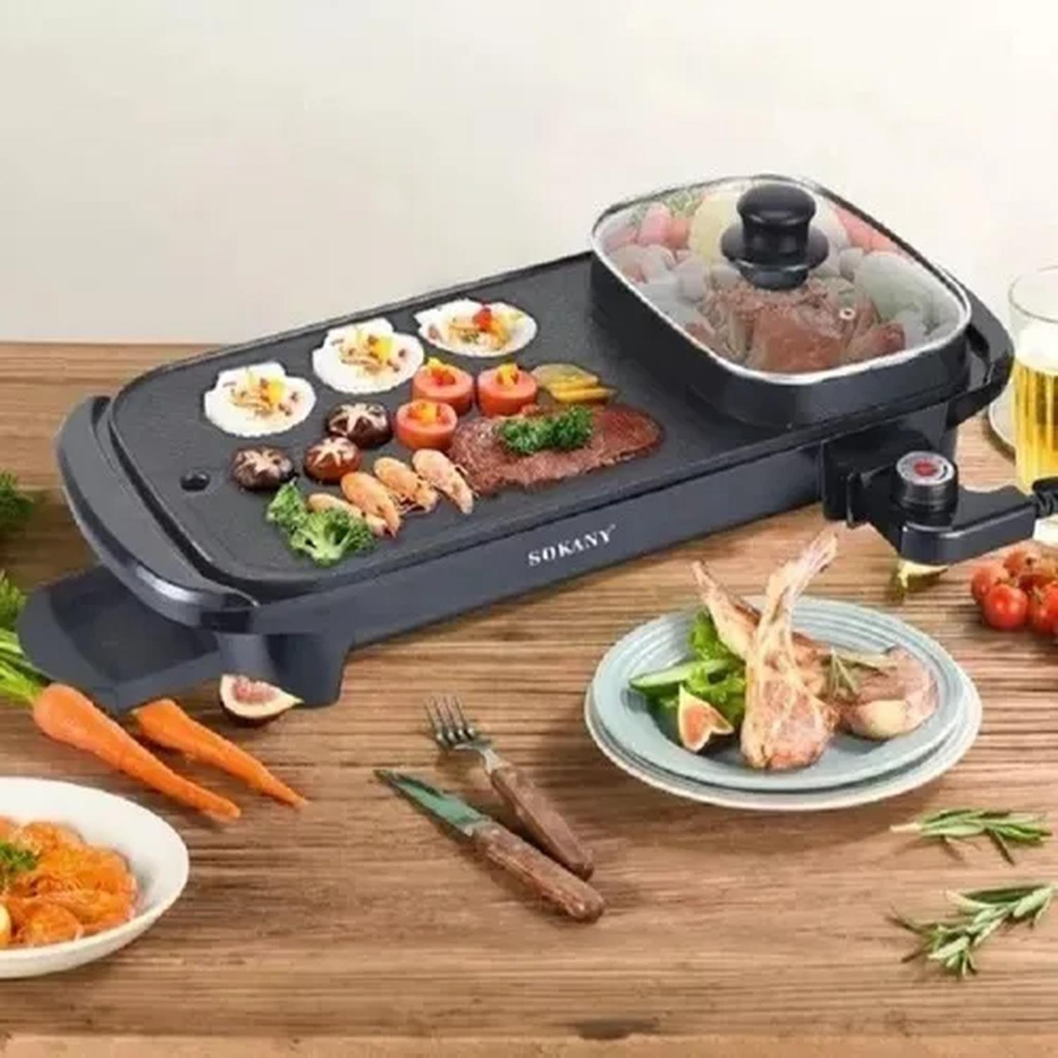 Plancha Parrillera Eléctrico 2en1 Parrillera Carne-4