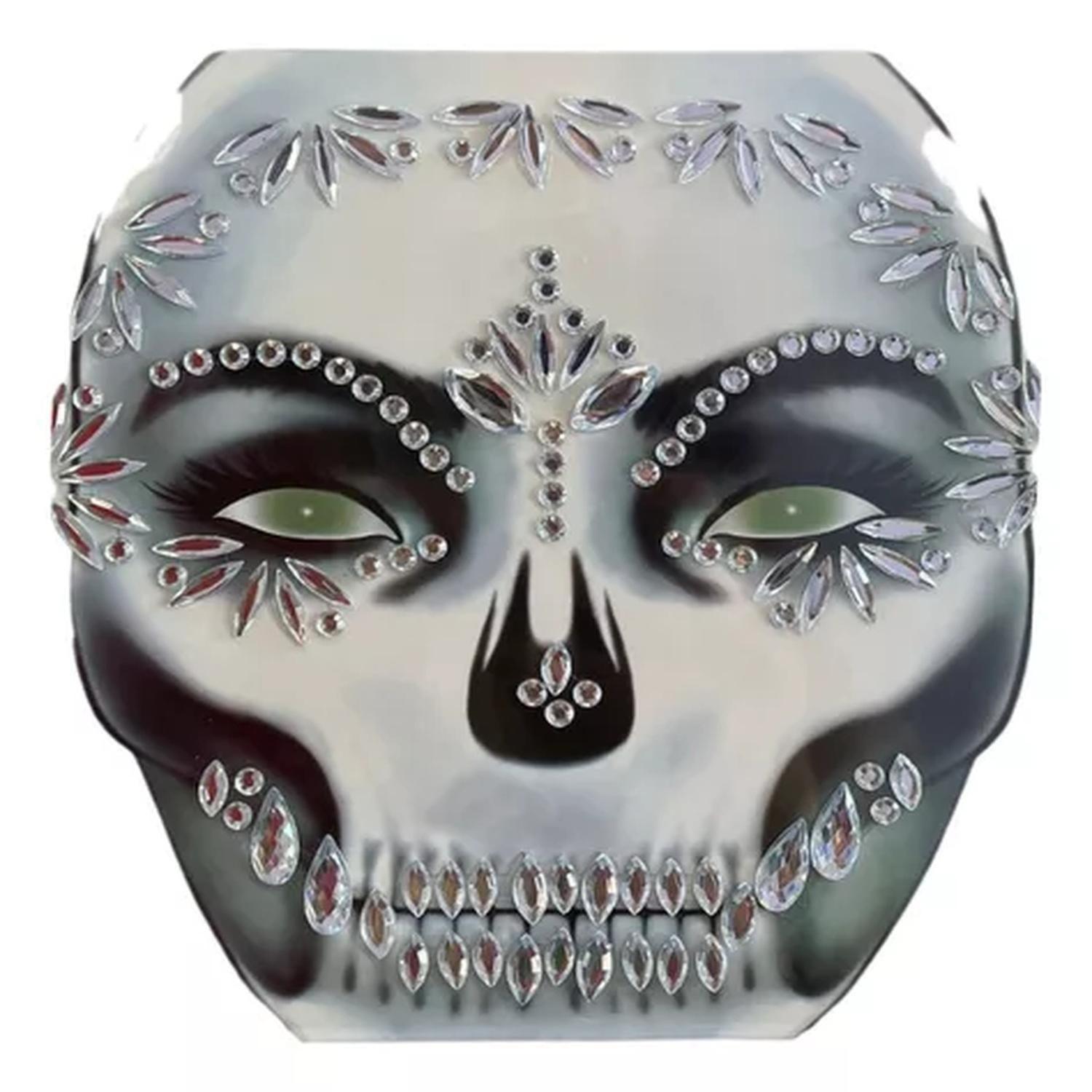 Brillos Sticker Facial De Halloween Catrina Cristales-1