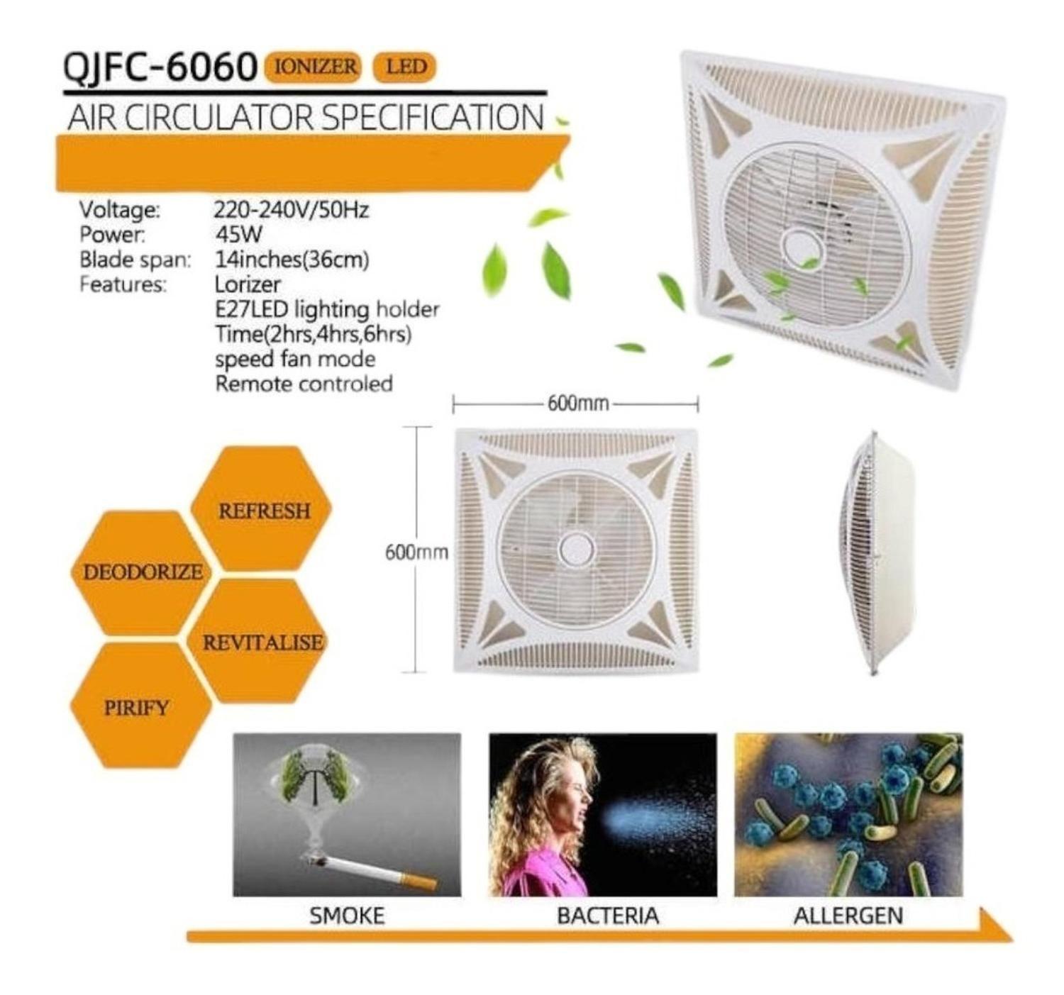 Ventilador Aire Acondicionado De Techo Empotrable 60 X 60cm-6