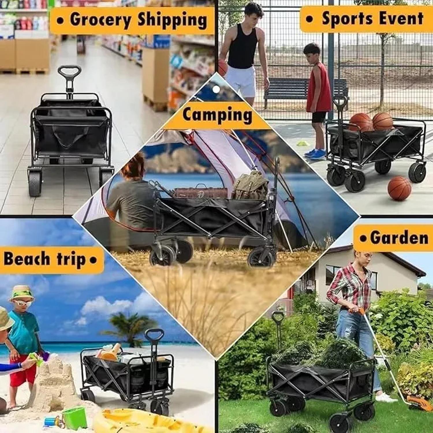 Carrito Arrastre Plegable Resistente Camping-4