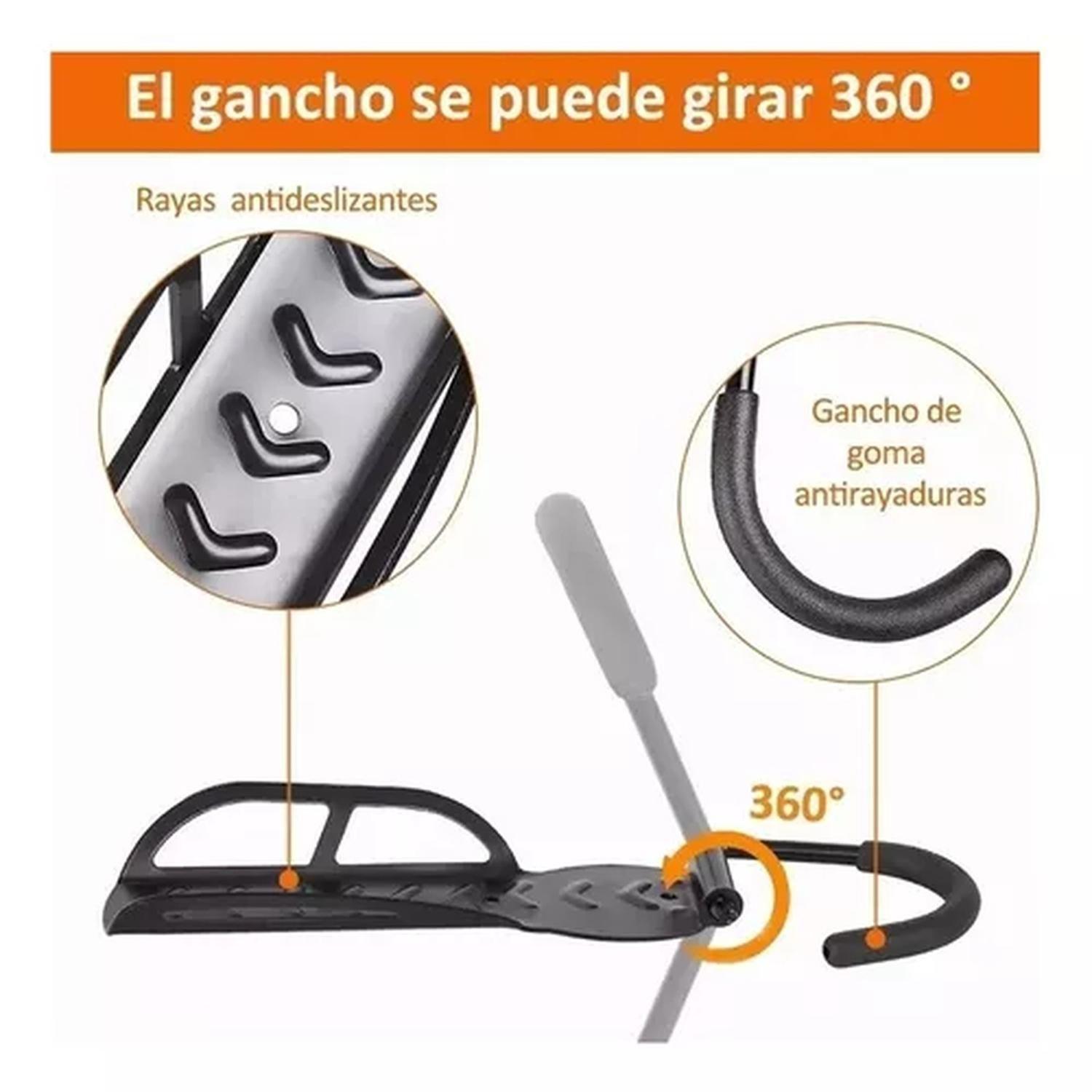 Pack 3 Porta Bicicleta Pared Gancho Para Colgar Soporte Bici-2