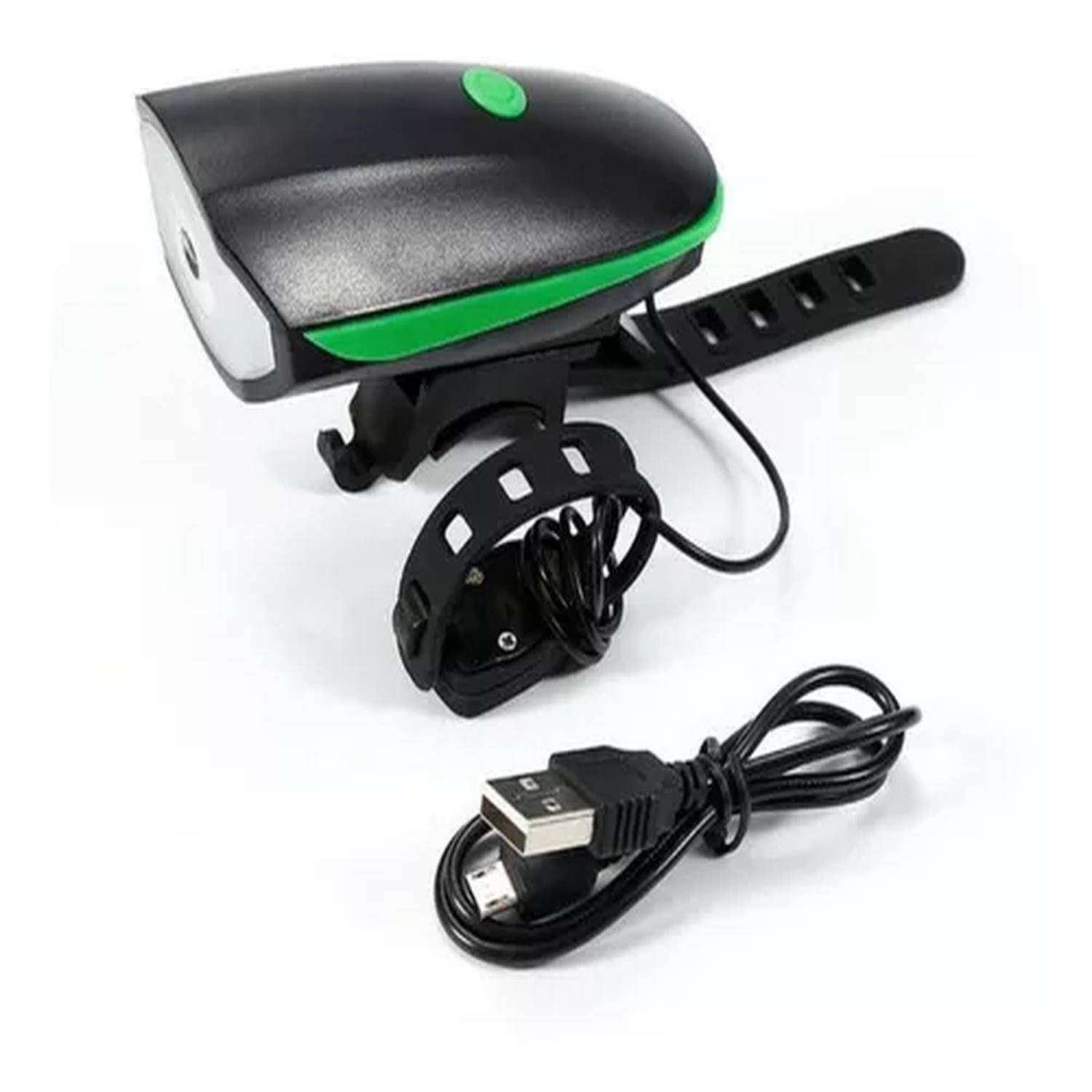 Luz Bicicleta Impermeable Carga Usb Con Bocina Potente-0