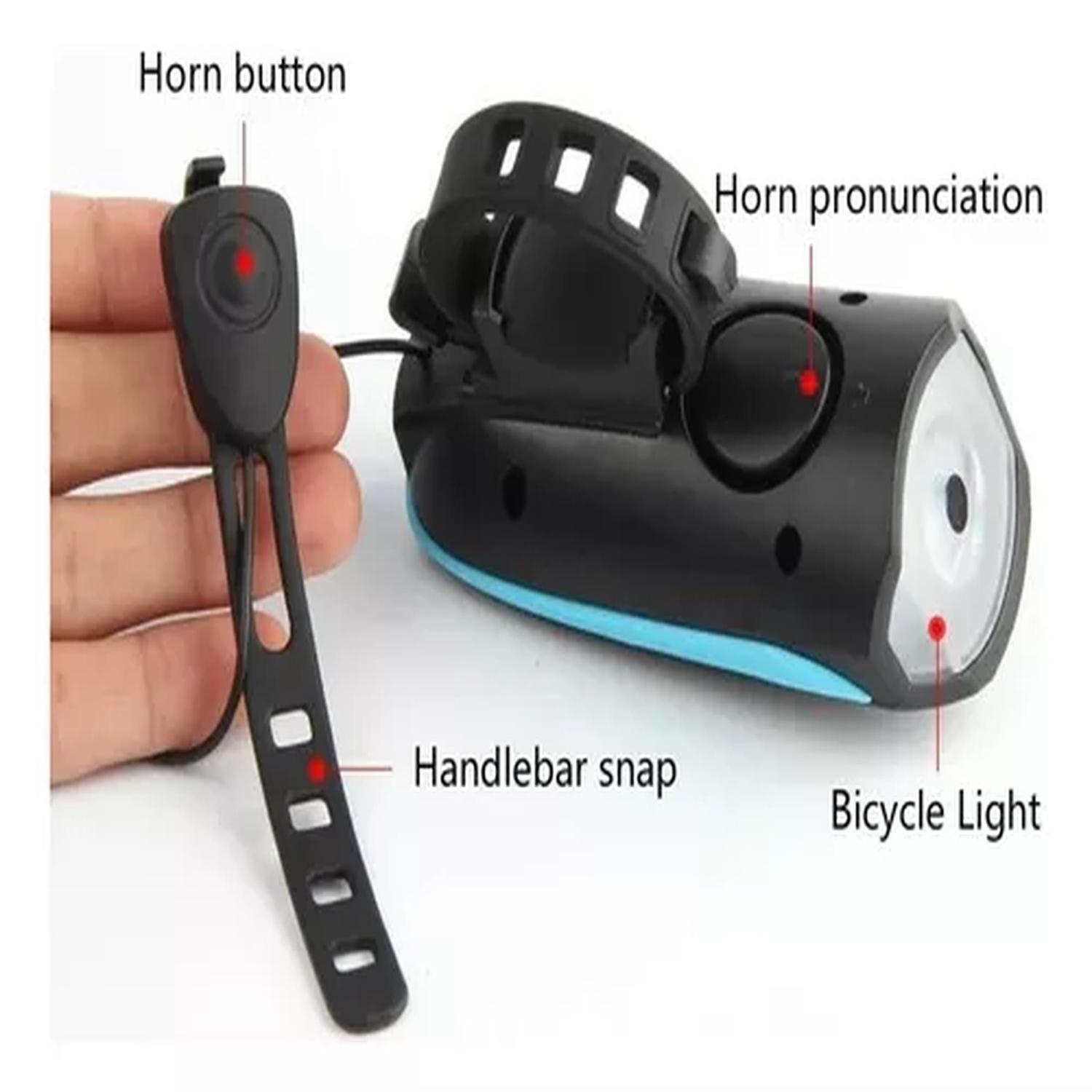 Luz Bicicleta Impermeable Carga Usb Con Bocina Potente-1