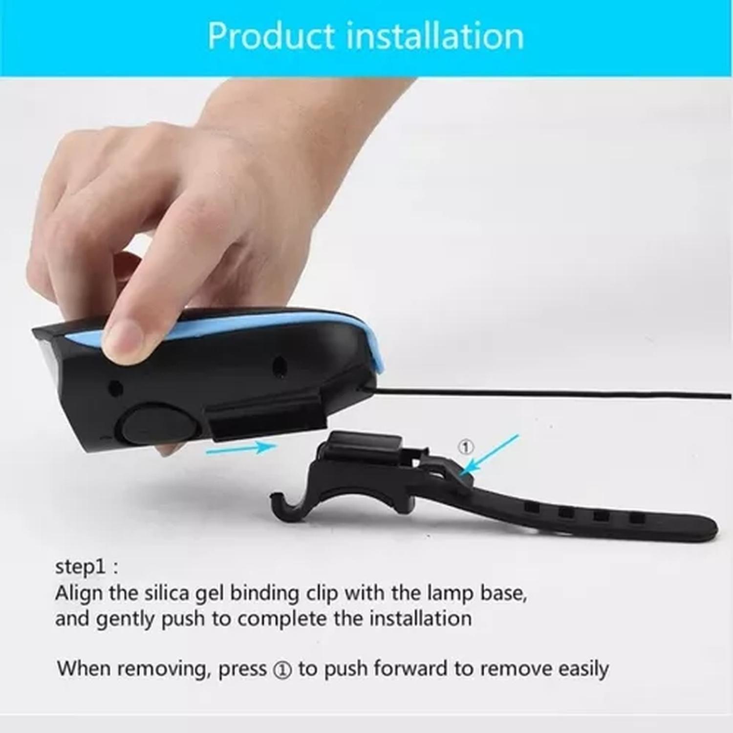 Luz Bicicleta Impermeable Carga Usb Con Bocina Potente-3
