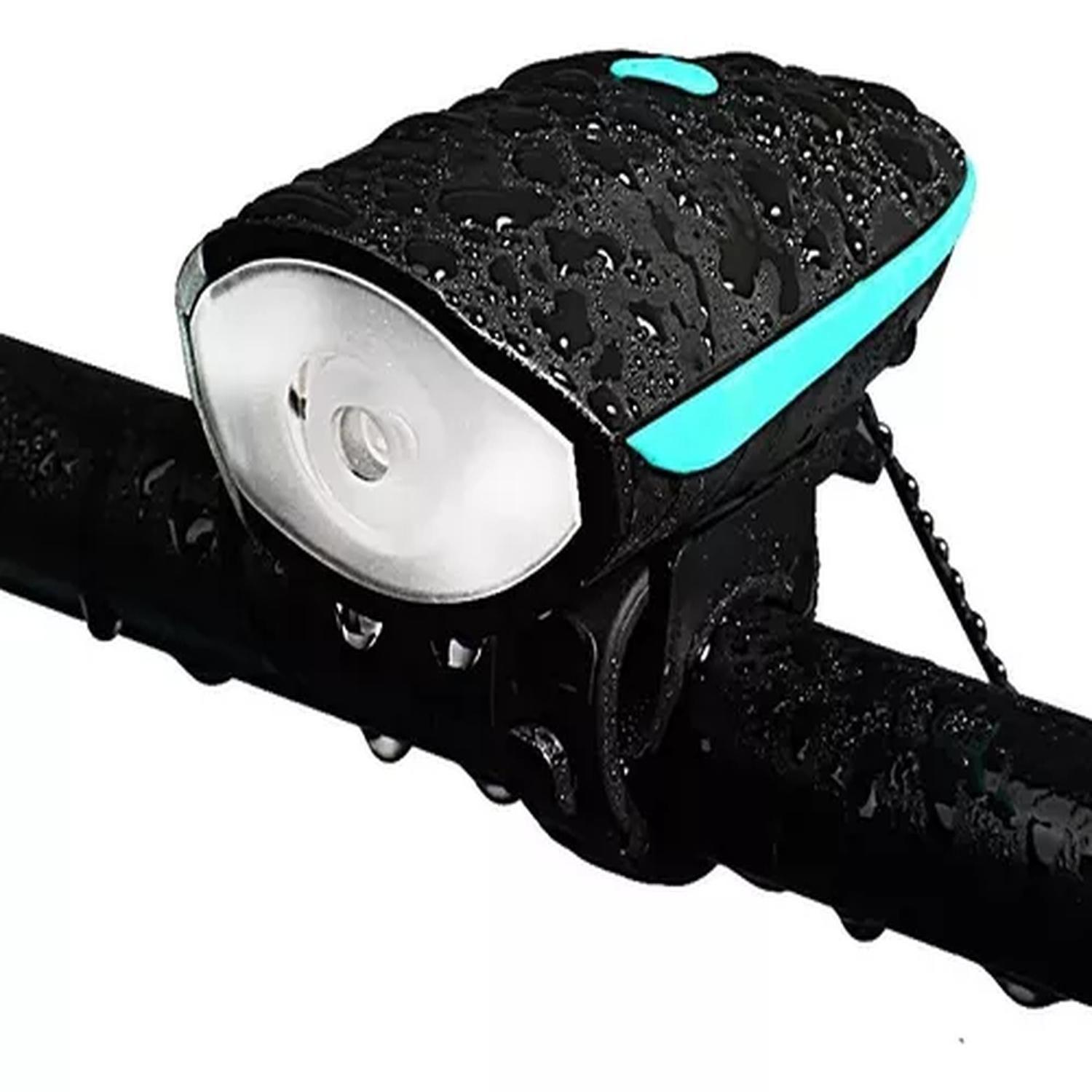 Luz Bicicleta Impermeable Carga Usb Con Bocina Potente-5