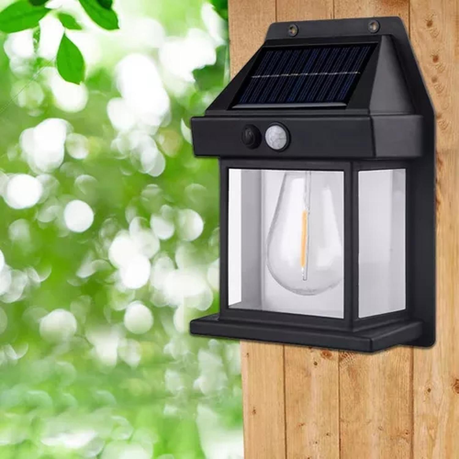 Farol Solar Pared Sensor Movimiento Luz Cálida Exterior-3