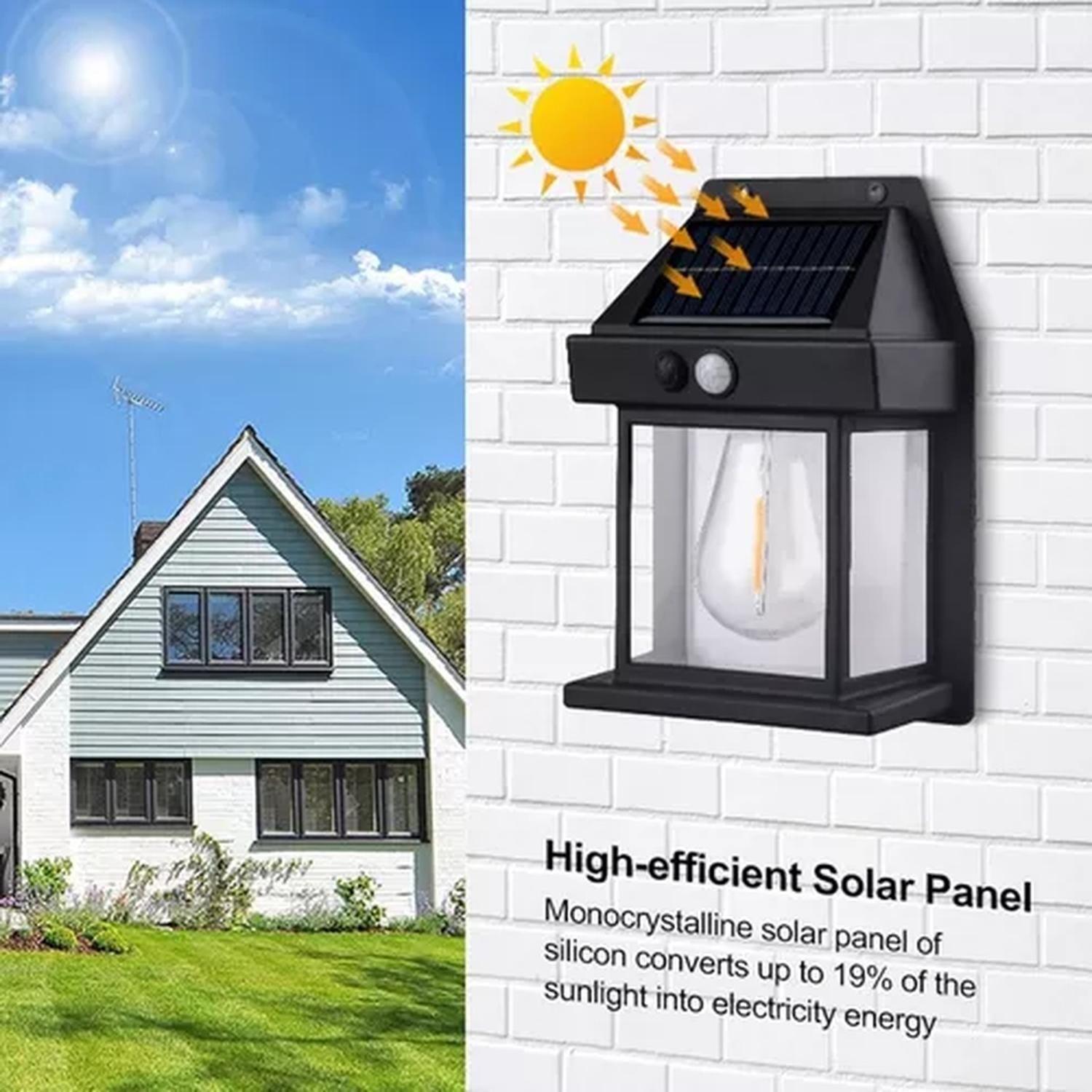 Farol Solar Pared Sensor Movimiento Luz Cálida Exterior-6