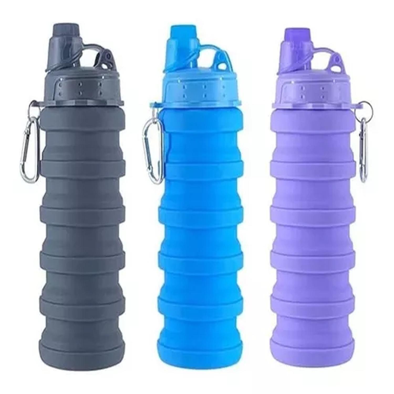 Botella Deportiva Silicona Plegable 250/500cc Anti Fuga Gym-0